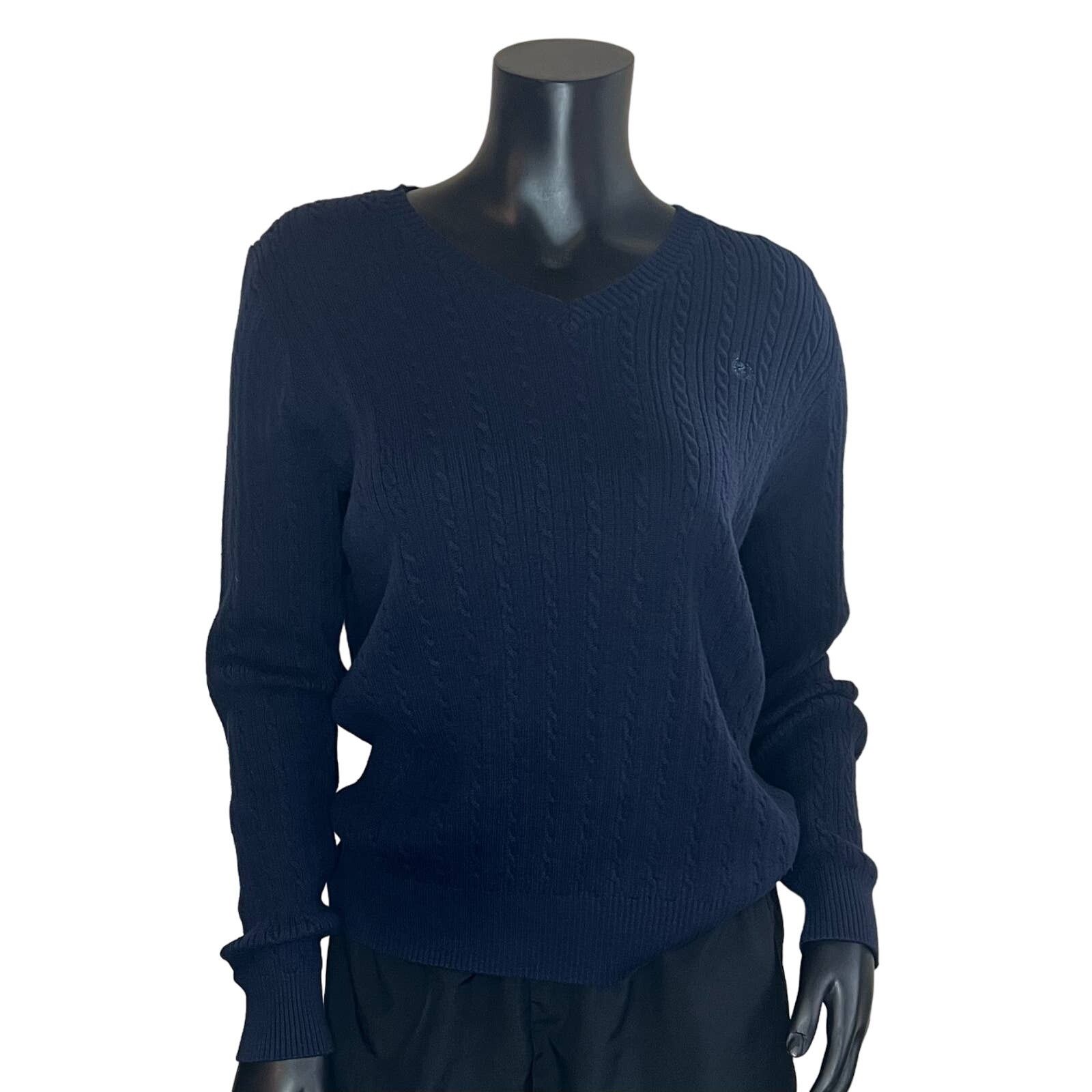 Izod IZOD-Women’s V-NeckBlue Women’s Large Cotton Sweater Size L / US 10 / IT 46 - 1 Thumbnail