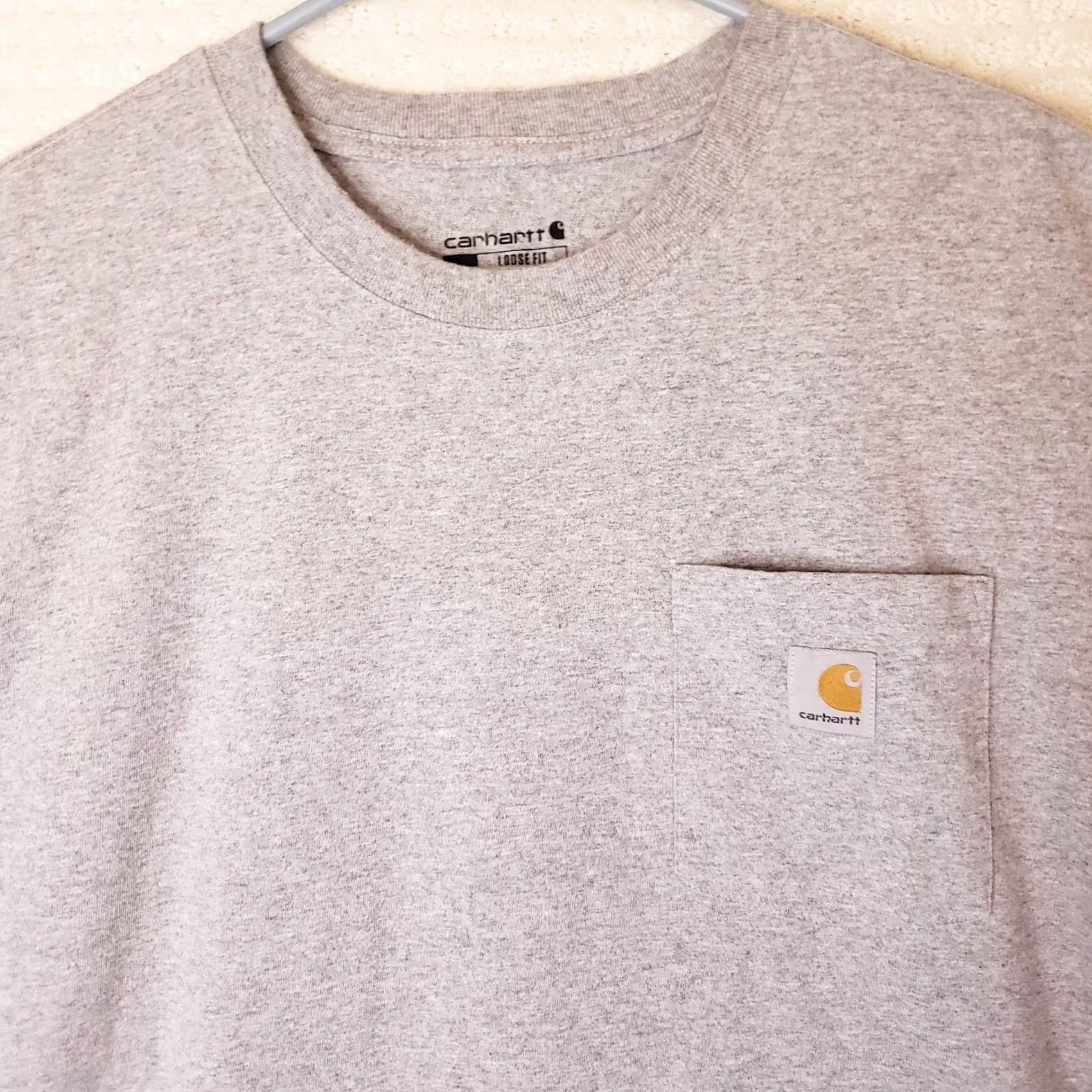 Carhartt Carhartt Shirt Men's XL Gray Workwear Short Sleeve Pocket Tee Cotton Blend Knit Logo Pocket Tee Regular Fit Mens Size US XL / EU 56 / 4 - 3 Thumbnail