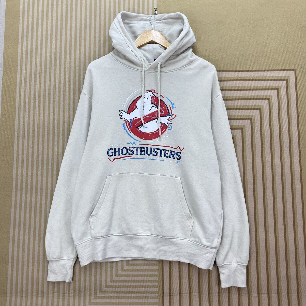 Vintage 🐐 Ghostbusters printed hoodie Iconic Movie Logo Pullover Size US M / EU 48-50 / 2 - 1 Thumbnail