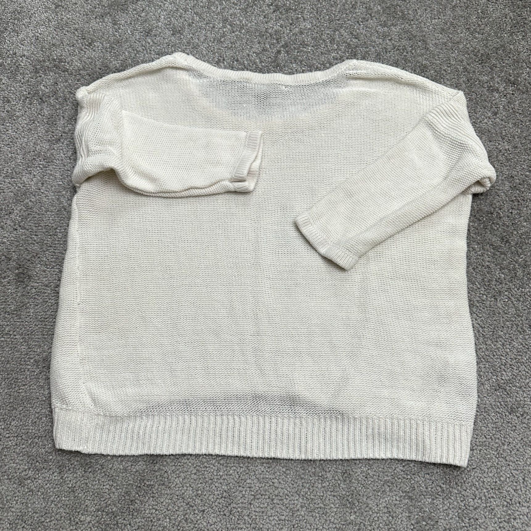 Tommy Bahama Tommy Bahama Linen Sweater Womens Small White Round Neck Lightweight Casual Knit Size S / US 4 / IT 40 - 2 Thumbnail