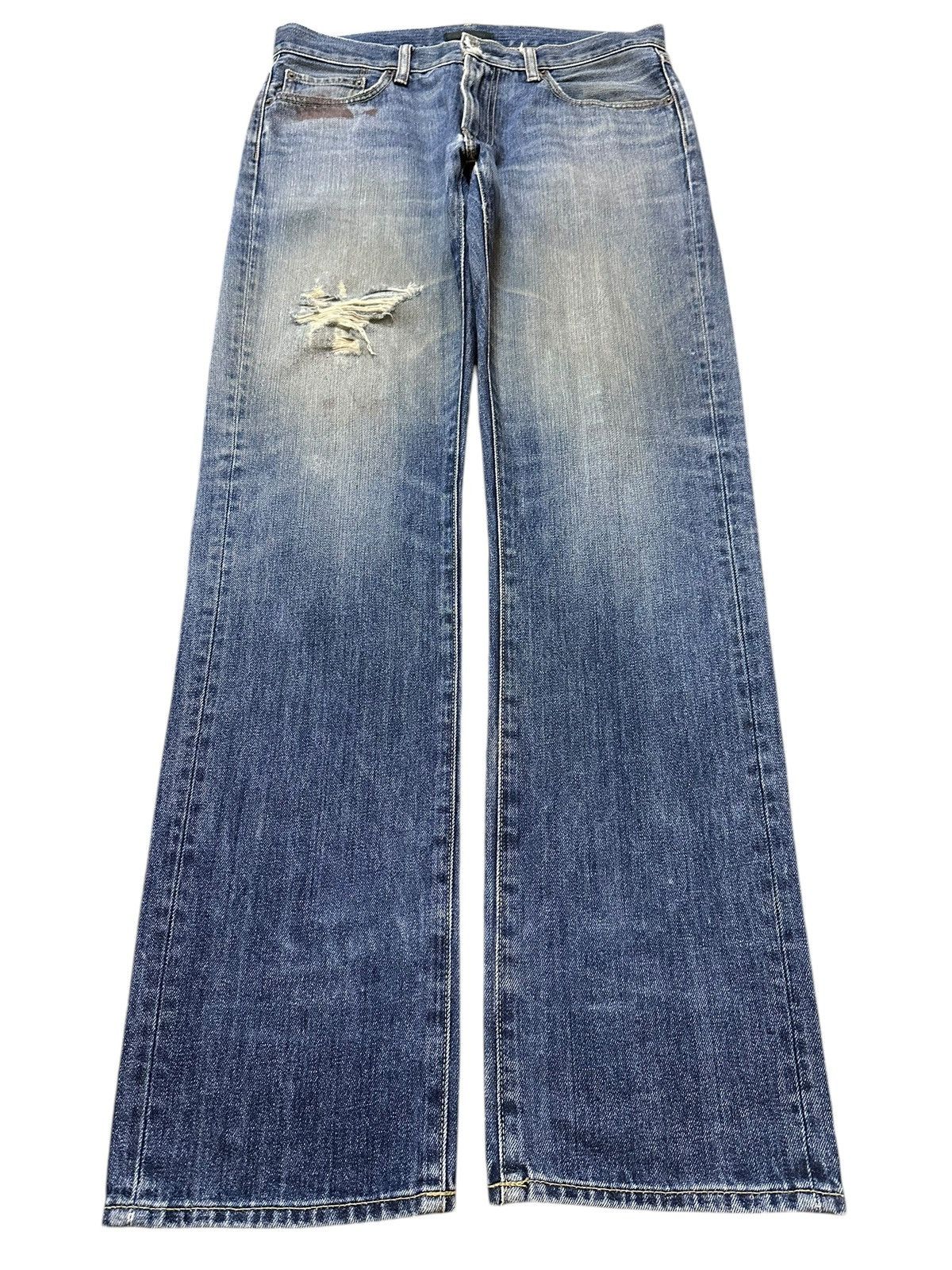 Uniqlo Vintage Japanese Uniqlo Faded Wash Distress Style Jeans Size US 34 / EU 50 - 1 Thumbnail