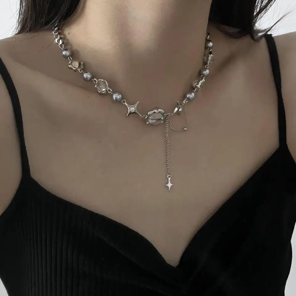 Jewelry Star Crystal Chains Choker Necklaces Size ONE SIZE - 4 Thumbnail
