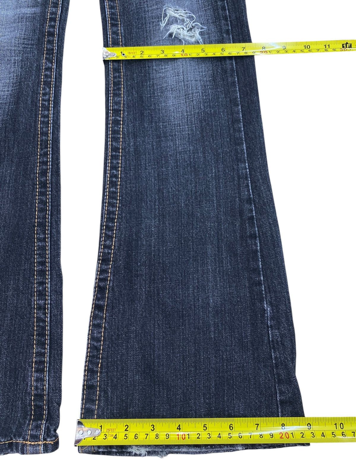 Japanese Brand Japanese Brand Beast Faded Wash Studded Ripped Flare Jeans Size US 30 / EU 46 - 11 Thumbnail