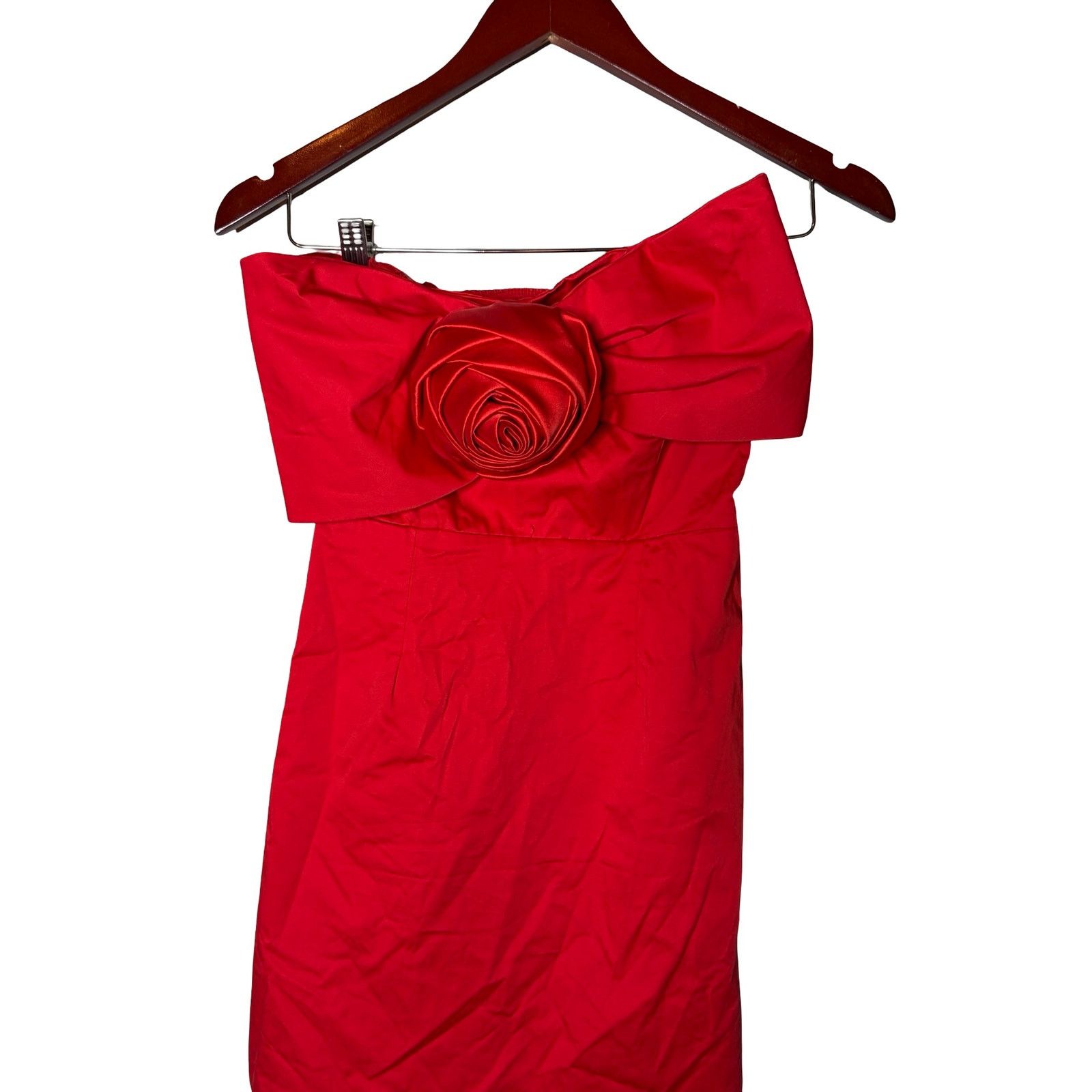 Hutch Hutch Strapless Red Mini Dress with Bow & Rose Detail Sz XS Size XS / US 0-2 / IT 36-38 - 3 Thumbnail