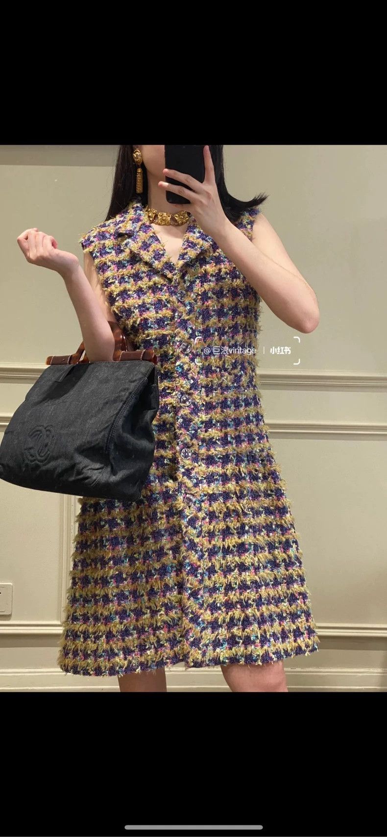 Chanel Chanel 22A tweed fine glitter braided vest skirt 2504-Nexta Size XXS / US 00 / IT 34 - 6 Thumbnail