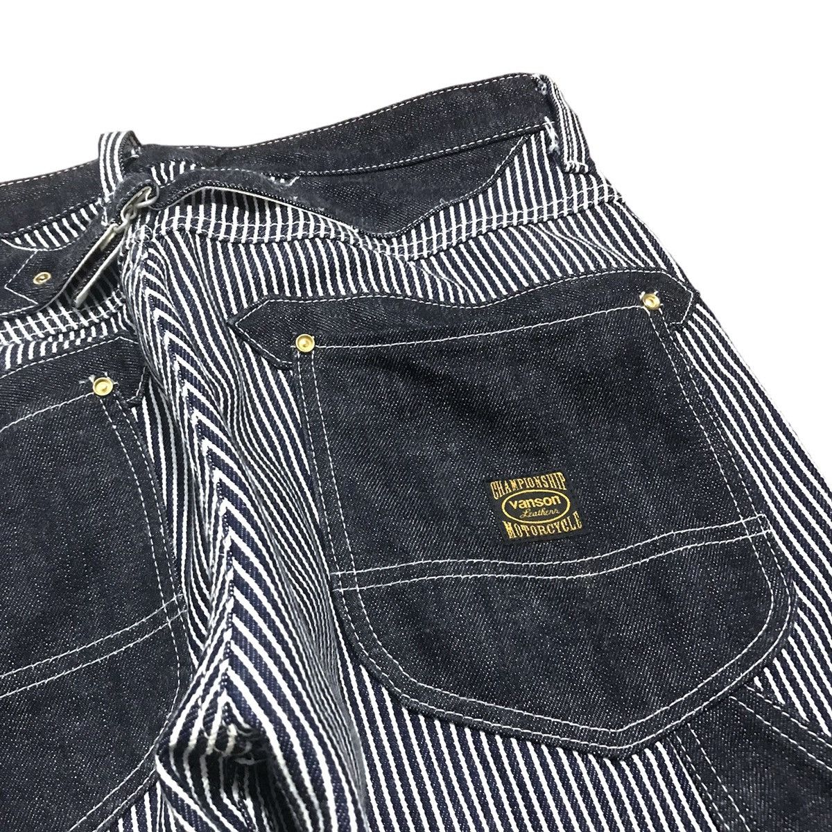 Vanson Leathers × Vintage Vanson Leather Carpenter Hickory Stripe Pants Size US 30 / EU 46 - 5 Thumbnail