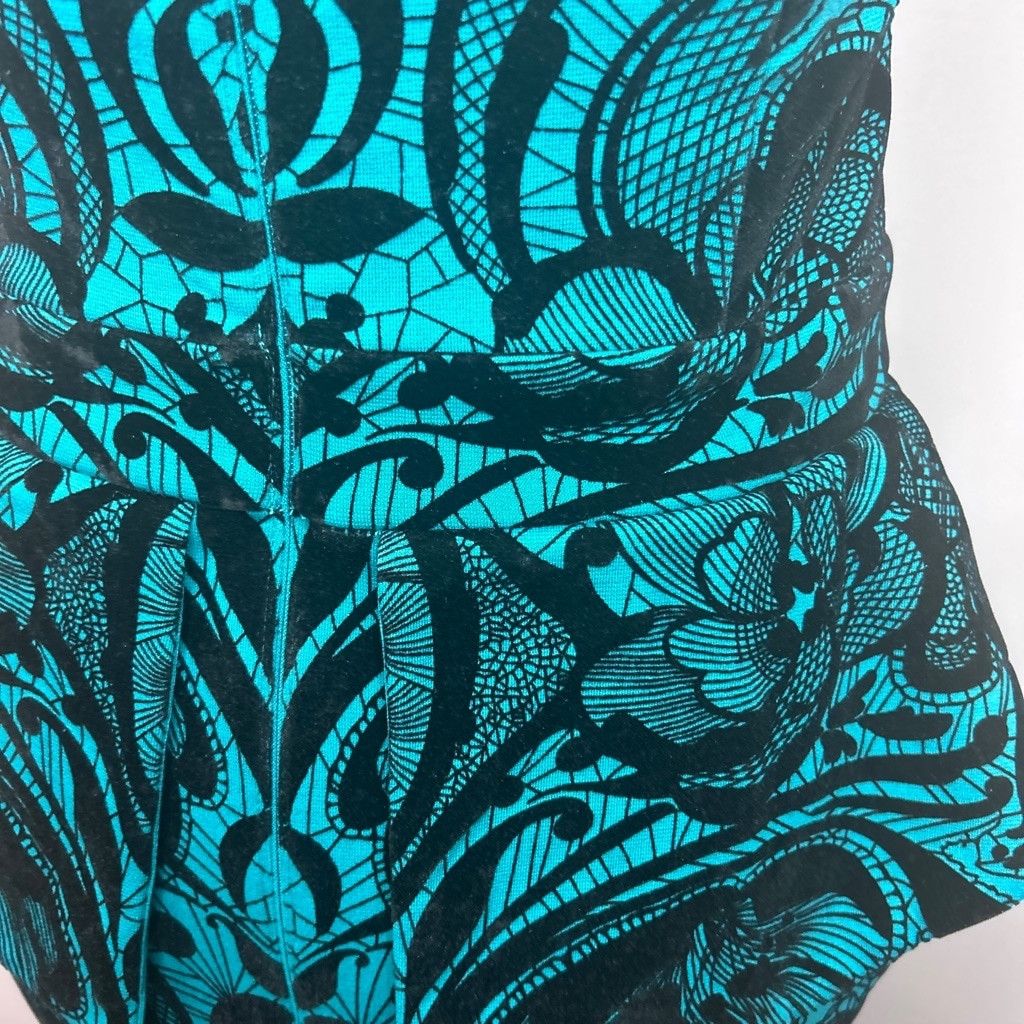 Other UK Lipsy Dress Turquoise and Black flocked size 8 Size M / US 6-8 / IT 42-44 - 10 Thumbnail
