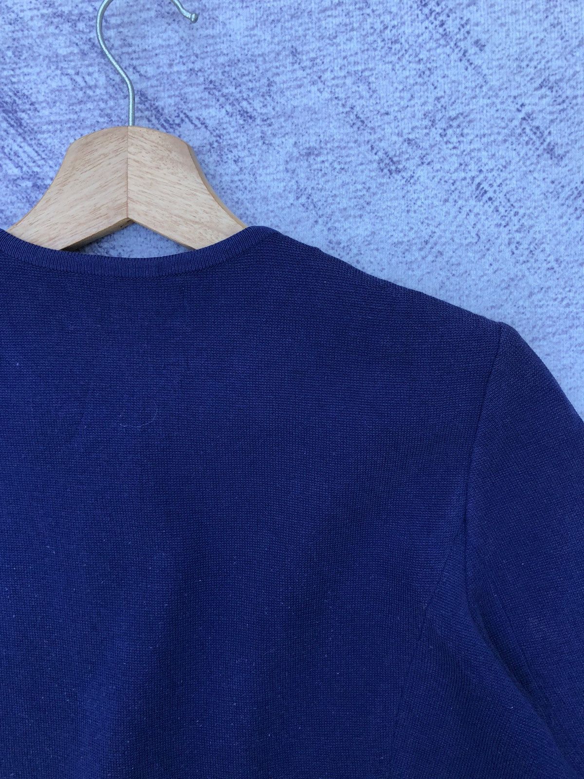 Designer × Vintage × Yves Saint Laurent 🔴YSL/Yves Saint Laurent Navy Blue Pattern Cardigan Size S / US 4 / IT 40 - 19 Thumbnail