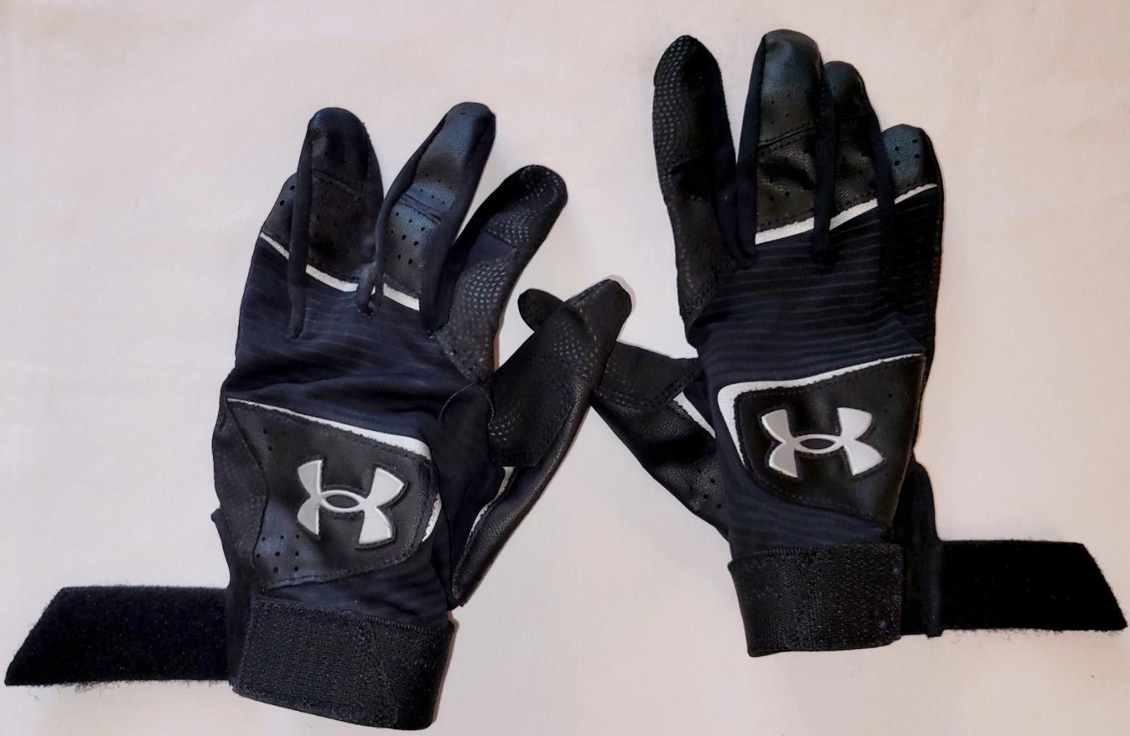 Under Armour Under Armor youth black batting gloves; blk. pair Size ONE SIZE - 3 Thumbnail