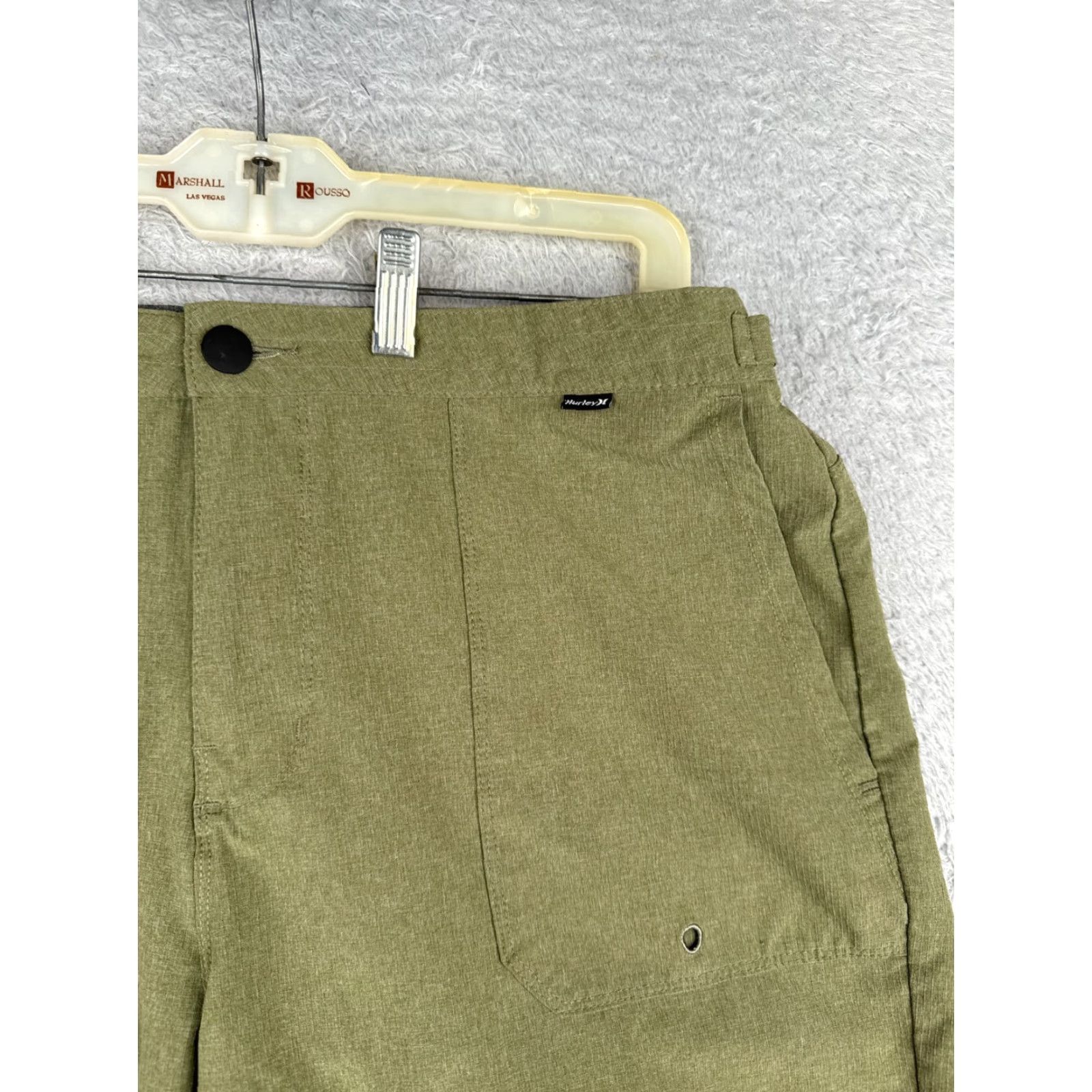 Hurley Hurley Mens Shorts 36 Green Phantom Chino Rip-Stop Polyester Blend 38x7 Casual Pocket Logo Size US 36 / EU 52 - 5 Thumbnail