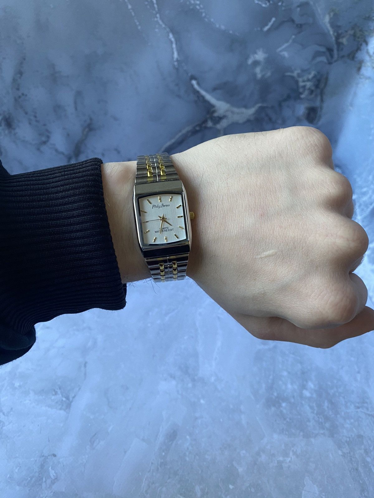 Jewelry x Vintage Philip Persio Miyota Quartz Classic Watch Water Resistant in White, Men's
