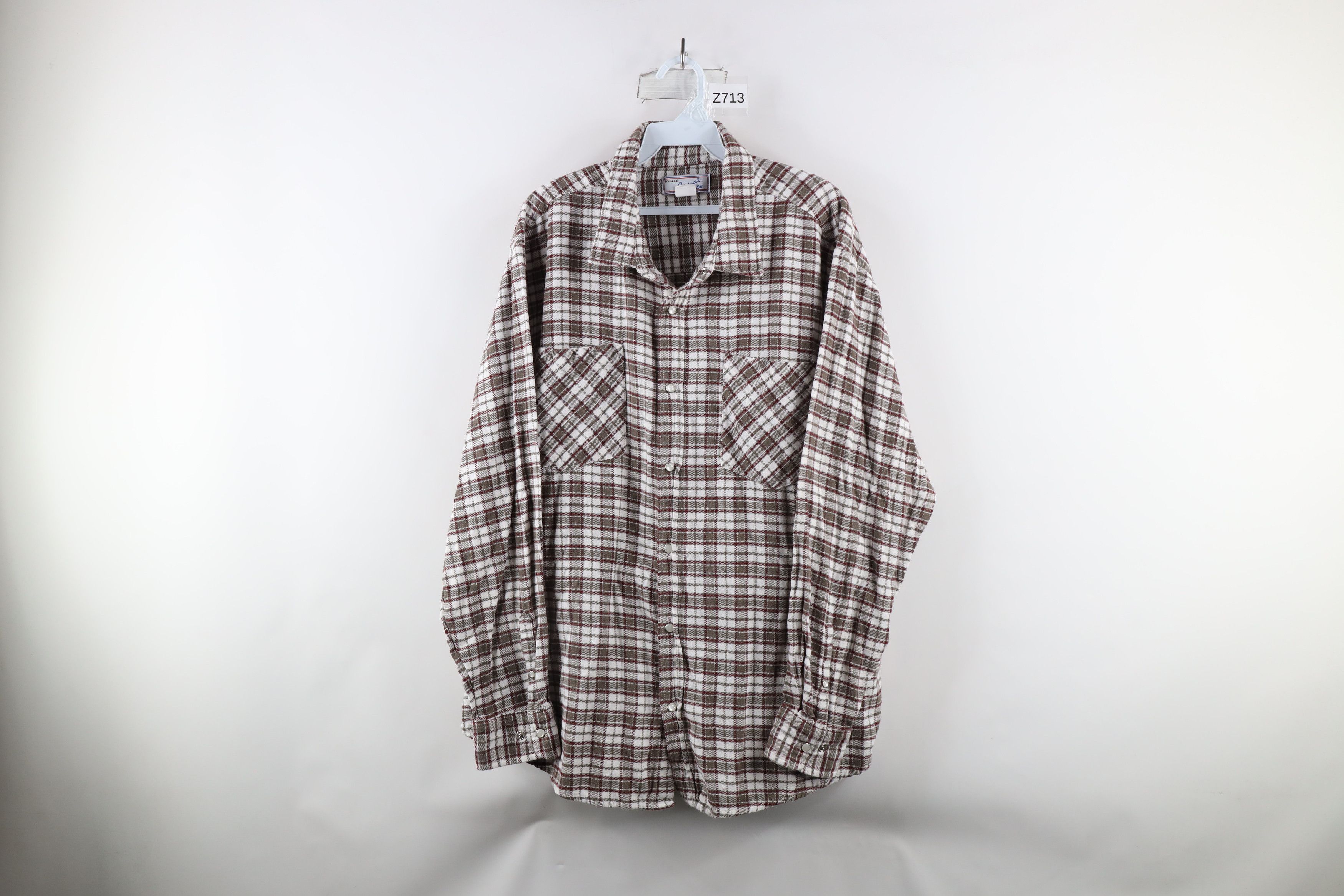Vintage Vintage 90s Streetwear Collared Snap Button Shirt Plaid Size US XL / EU 56 / 4 - 1 Thumbnail
