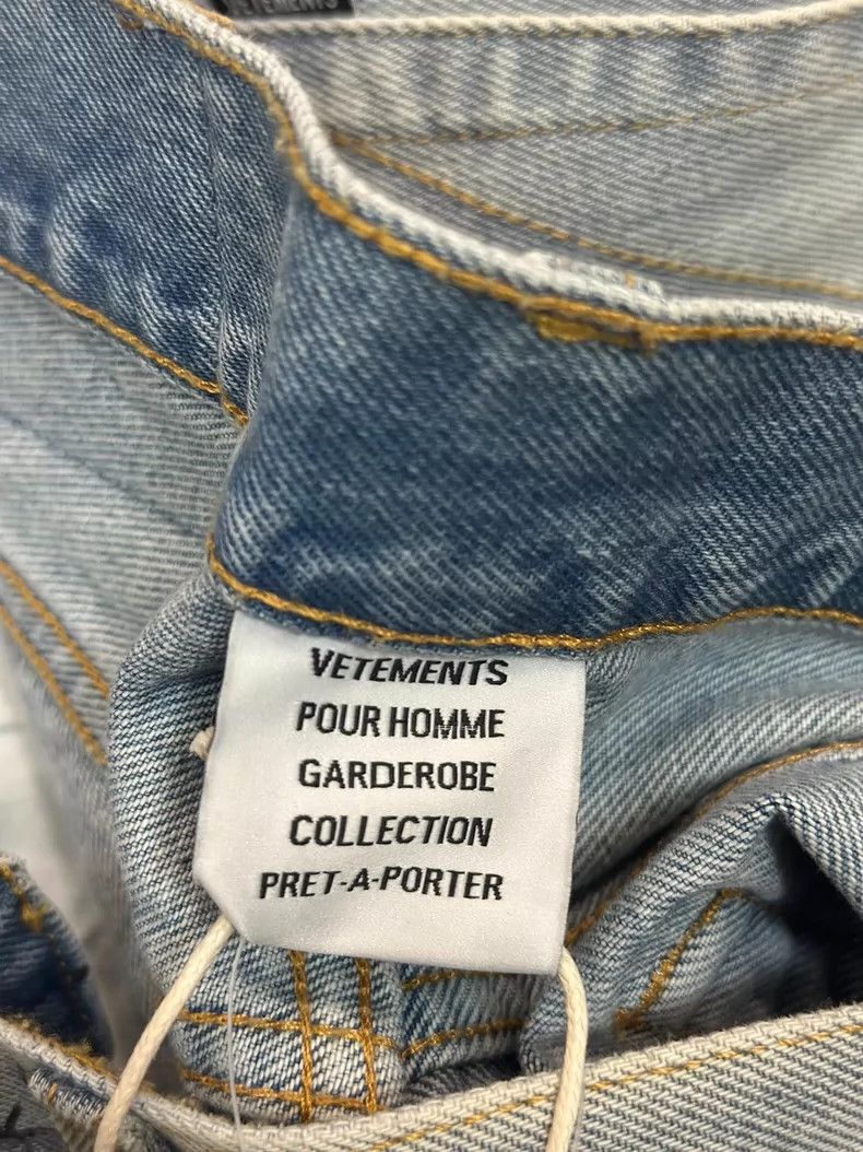 Vetements Vetements SizeM Sanskrit thorn print blue denim pants Size US 30 / EU 46 - 6 Thumbnail