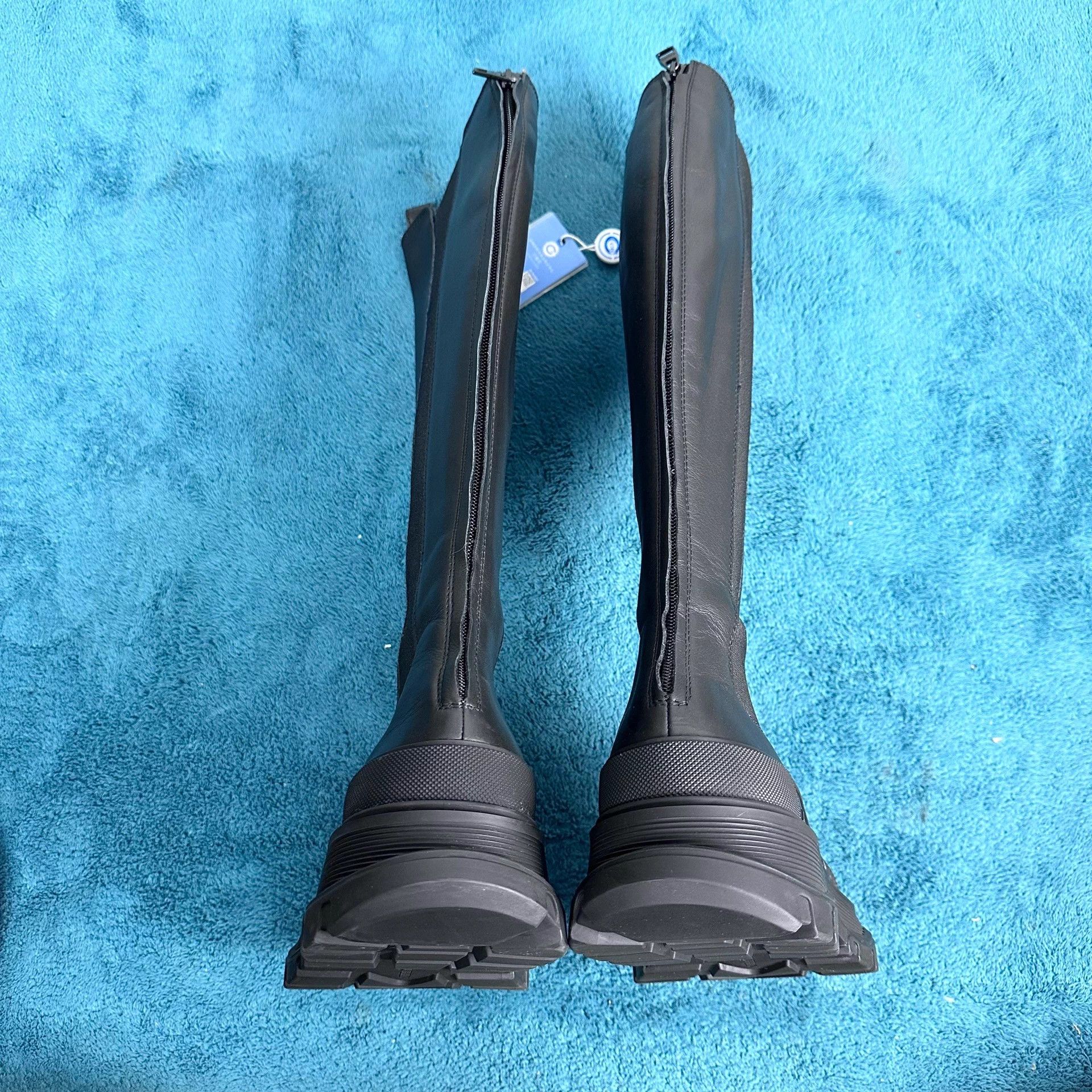 Other McQ tread slick platform knee high Chelsea boots black 39 Size US 8 / IT 38 - 4 Thumbnail