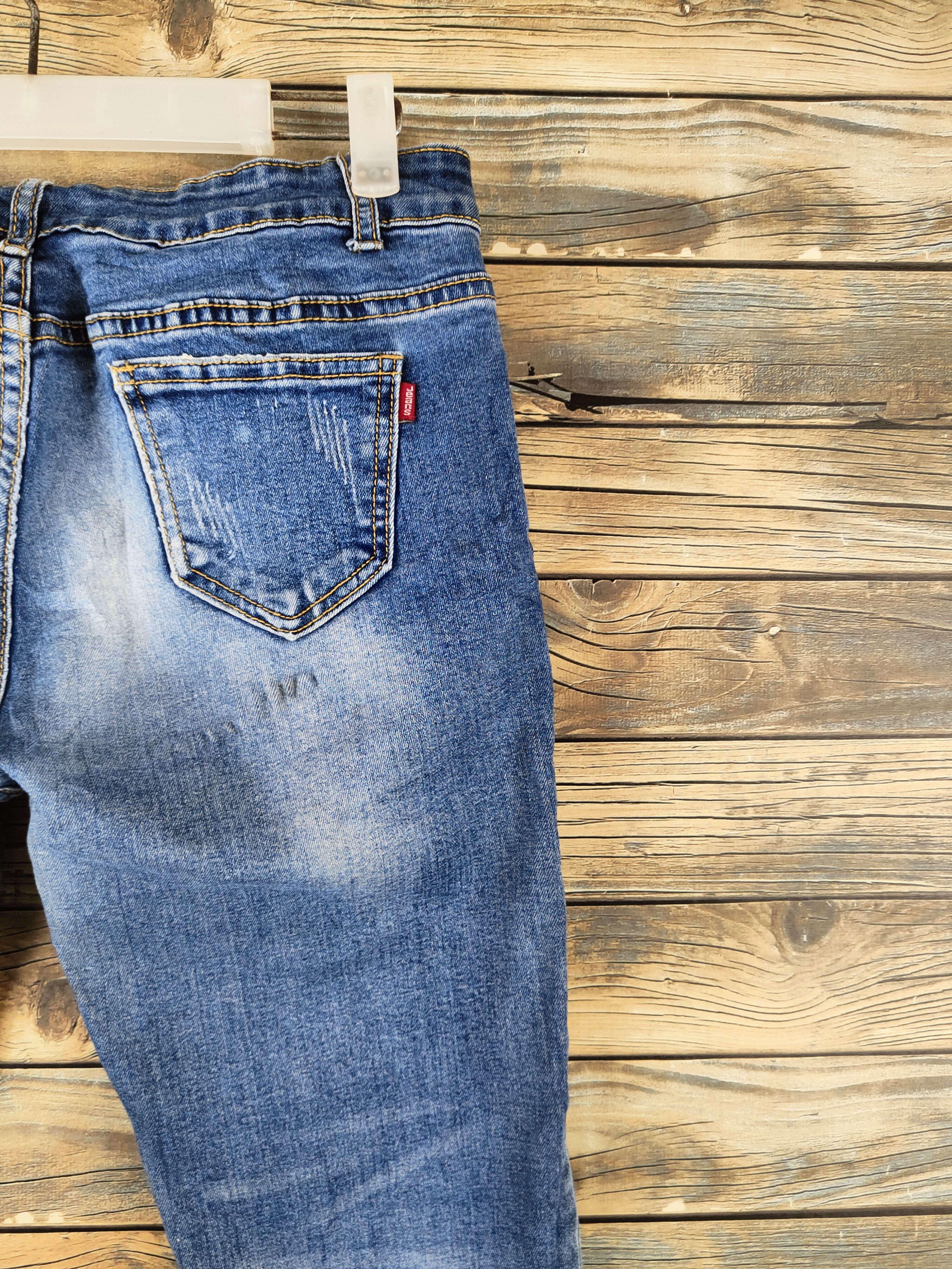 Japanese Brand Japanese Brand Blue Distressed Ripped Skinny Jeans #S2923 Size US 29 - 10 Thumbnail