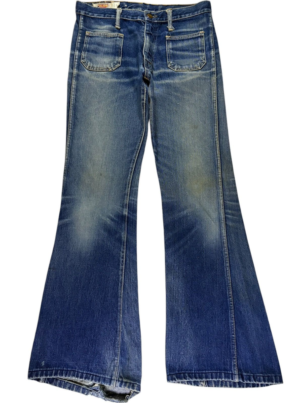 Japanese Brand Vintage Japanese Brand Faded Blue Wash Bell Bottom Jeans Size 31" - 1 Thumbnail