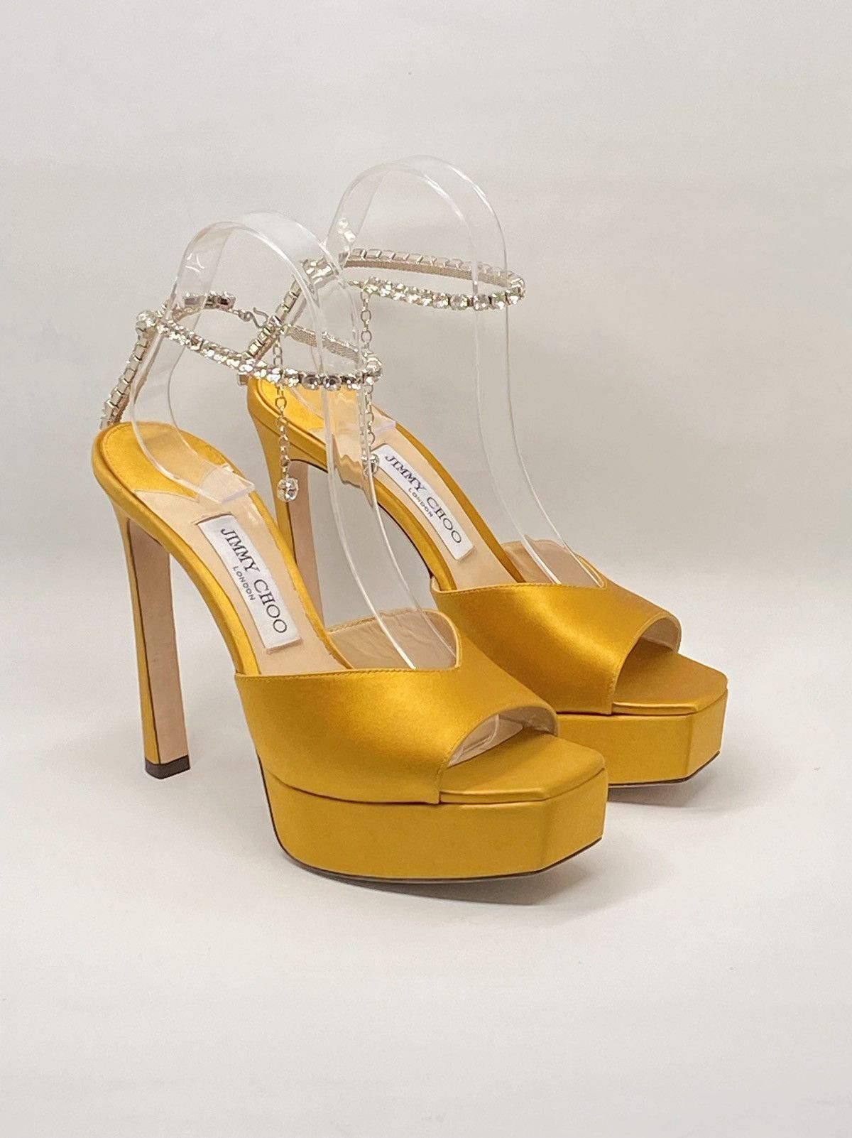 Jimmy Choo Jimmy Choo Saeda Satin Crystal Platform Sandals size 38.5 Size US 8.5 / IT 38.5 - 4 Thumbnail