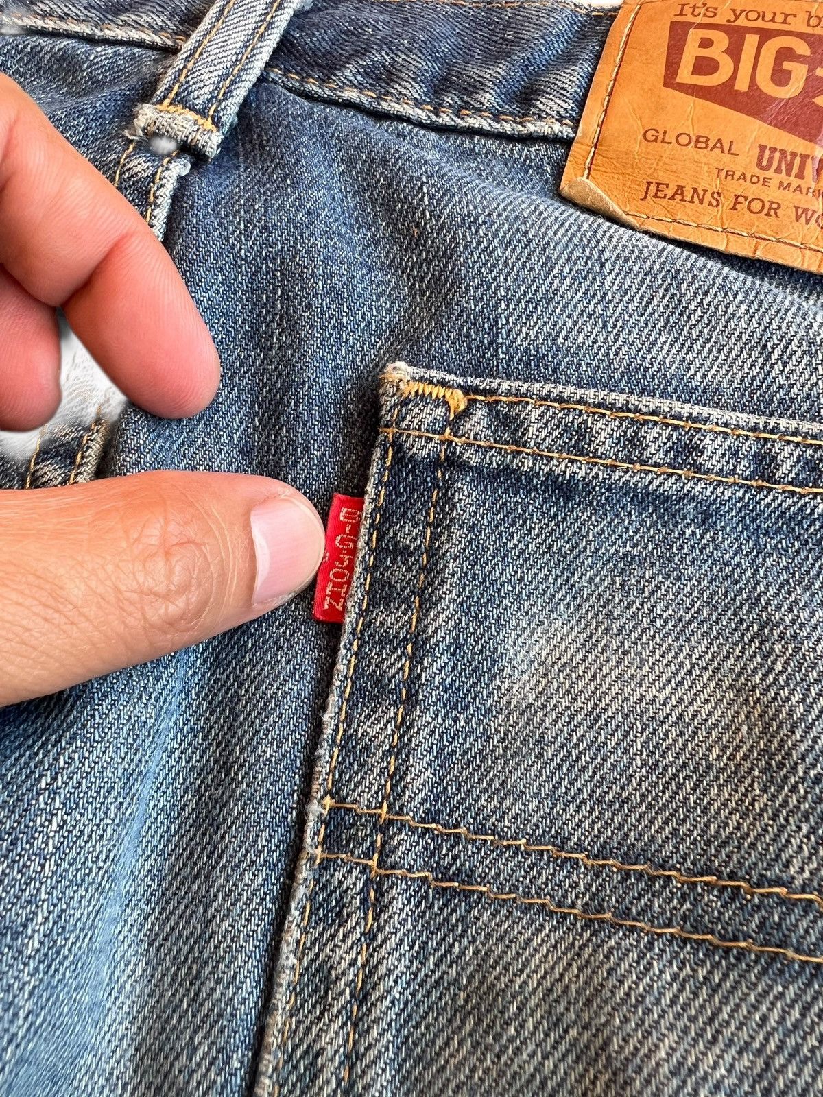 Japanese Brand Vintage BigJohn Super Bootcut Distressed Mudwash Jean Size US 31 - 13 Thumbnail