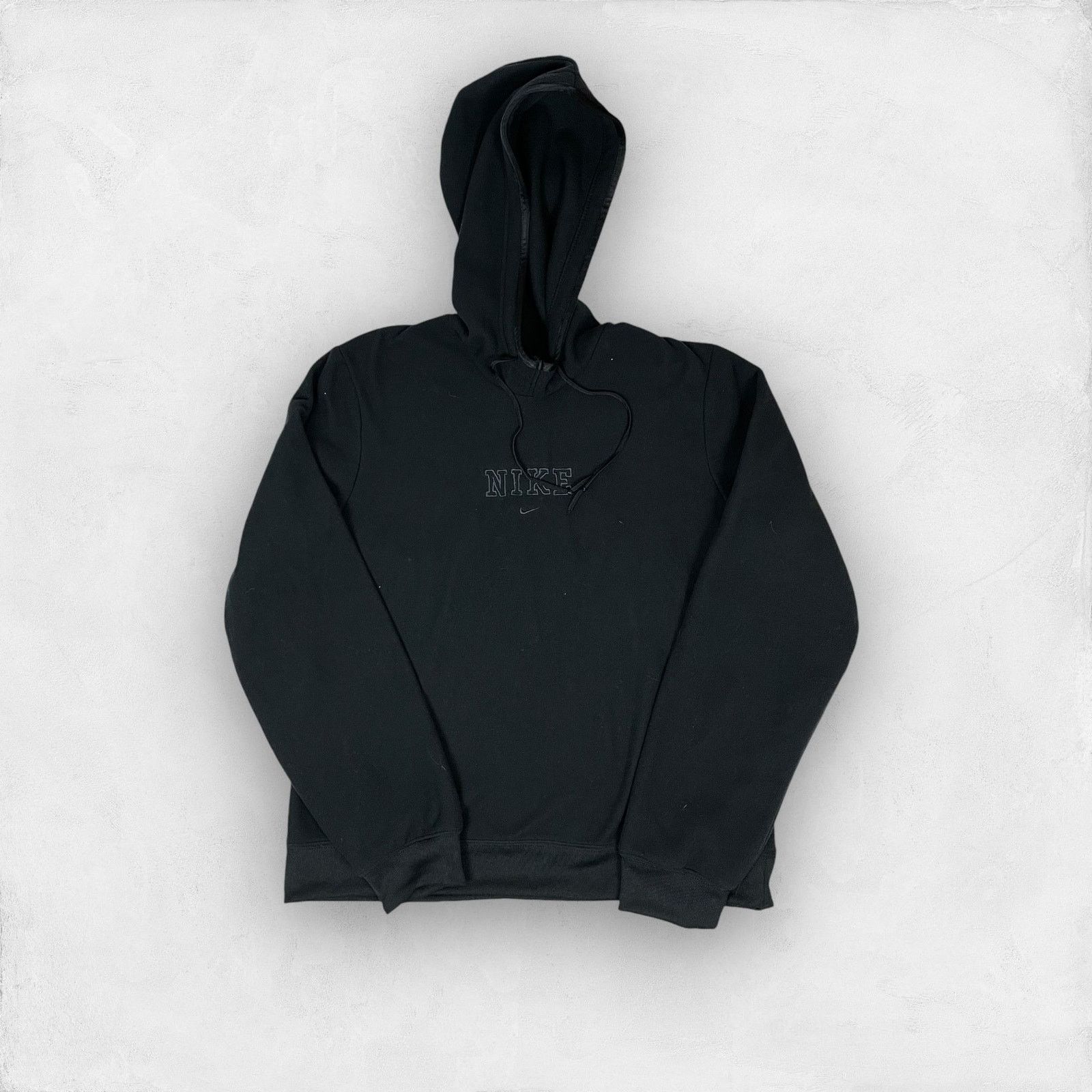 Nike × Vintage Nike Women's Black Spellout Fleece Pullover Hoodie M (8-10) Size M / US 6-8 / IT 42-44 - 1 Thumbnail