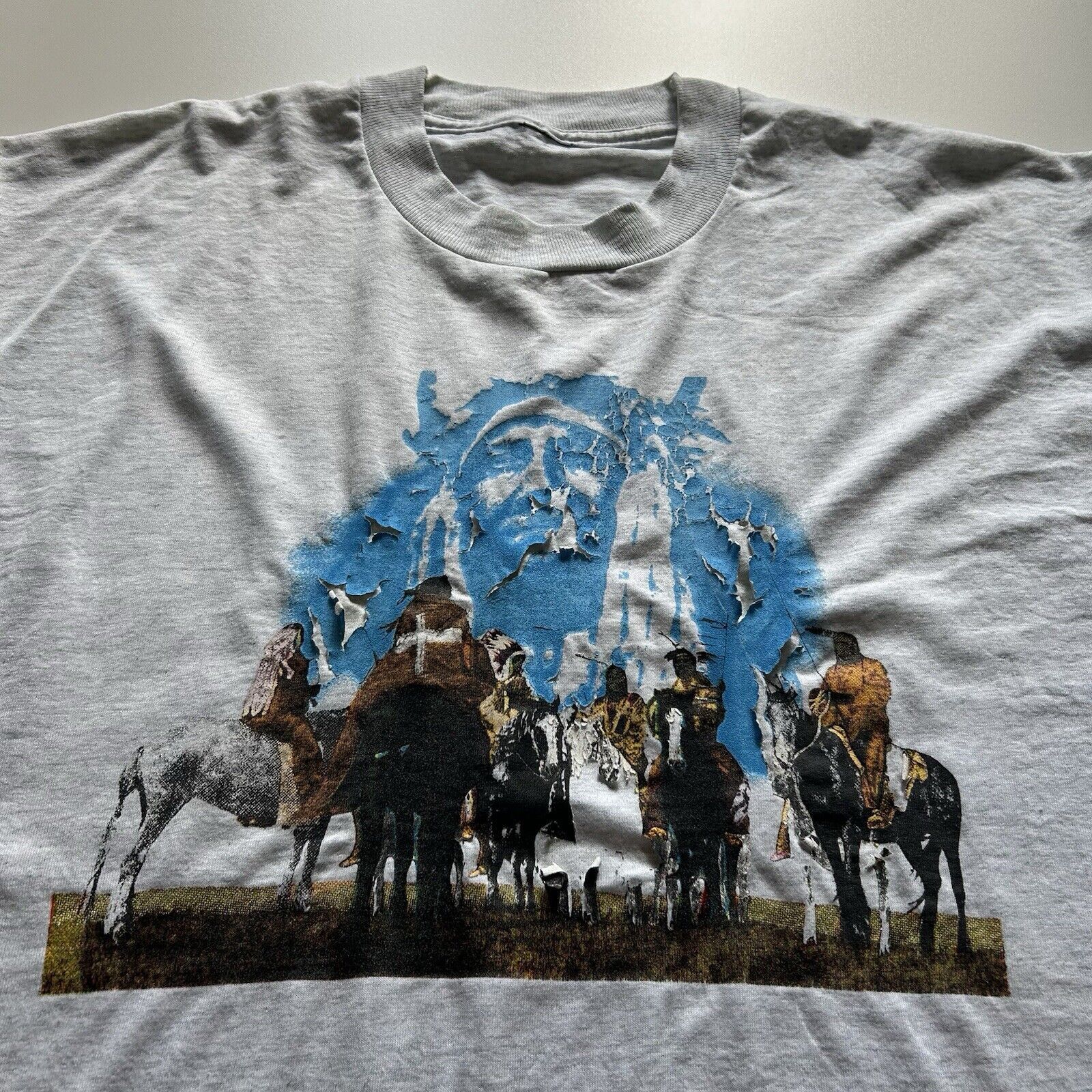 Vintage Vintage 90s Native American Art T Shirt XL Single Stitch Size US XL / EU 56 / 4 - 2 Thumbnail