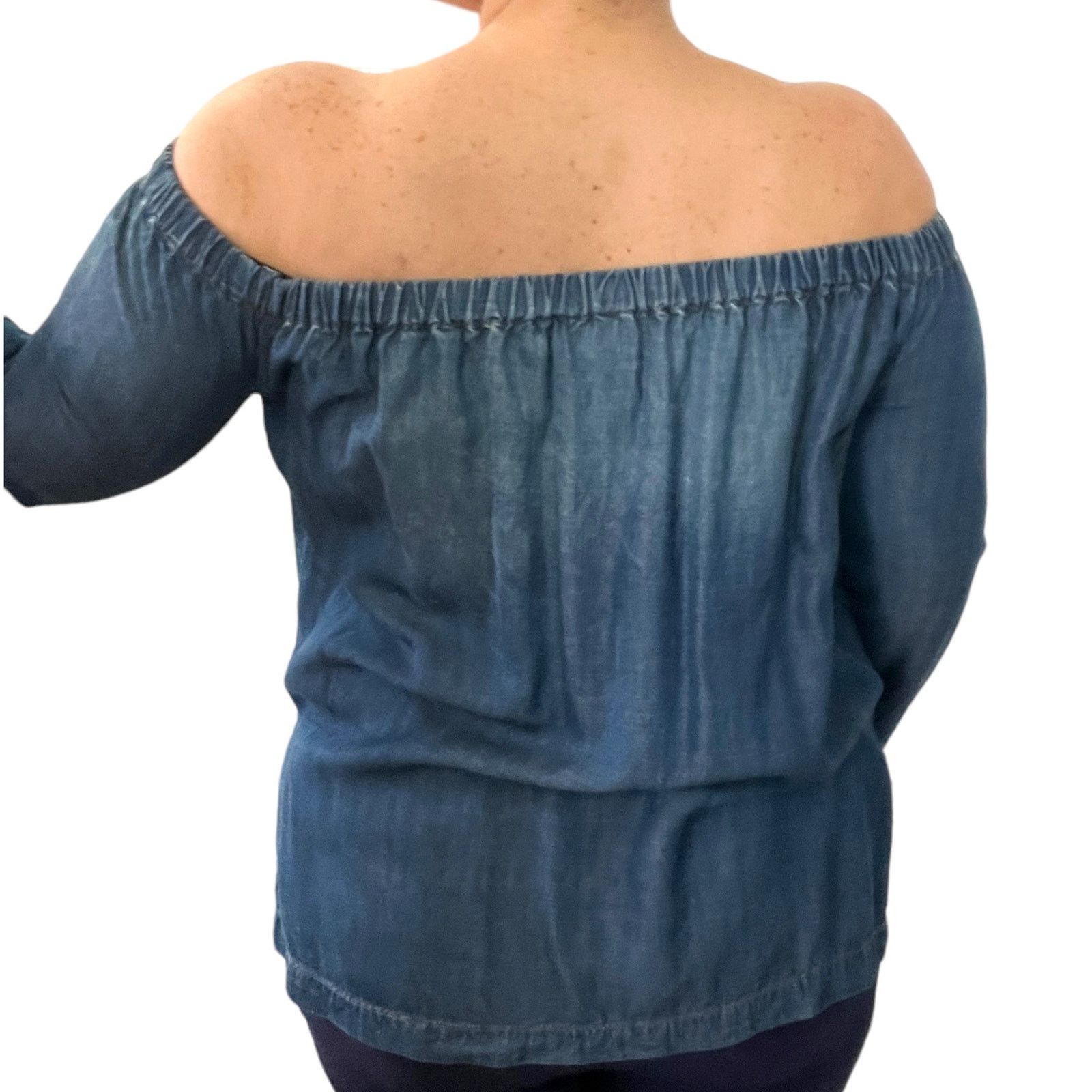 Other Cloth & Stone Off Shoulder Split Sleeve Side Chambray Top Size S / US 4 / IT 40 - 8 Thumbnail