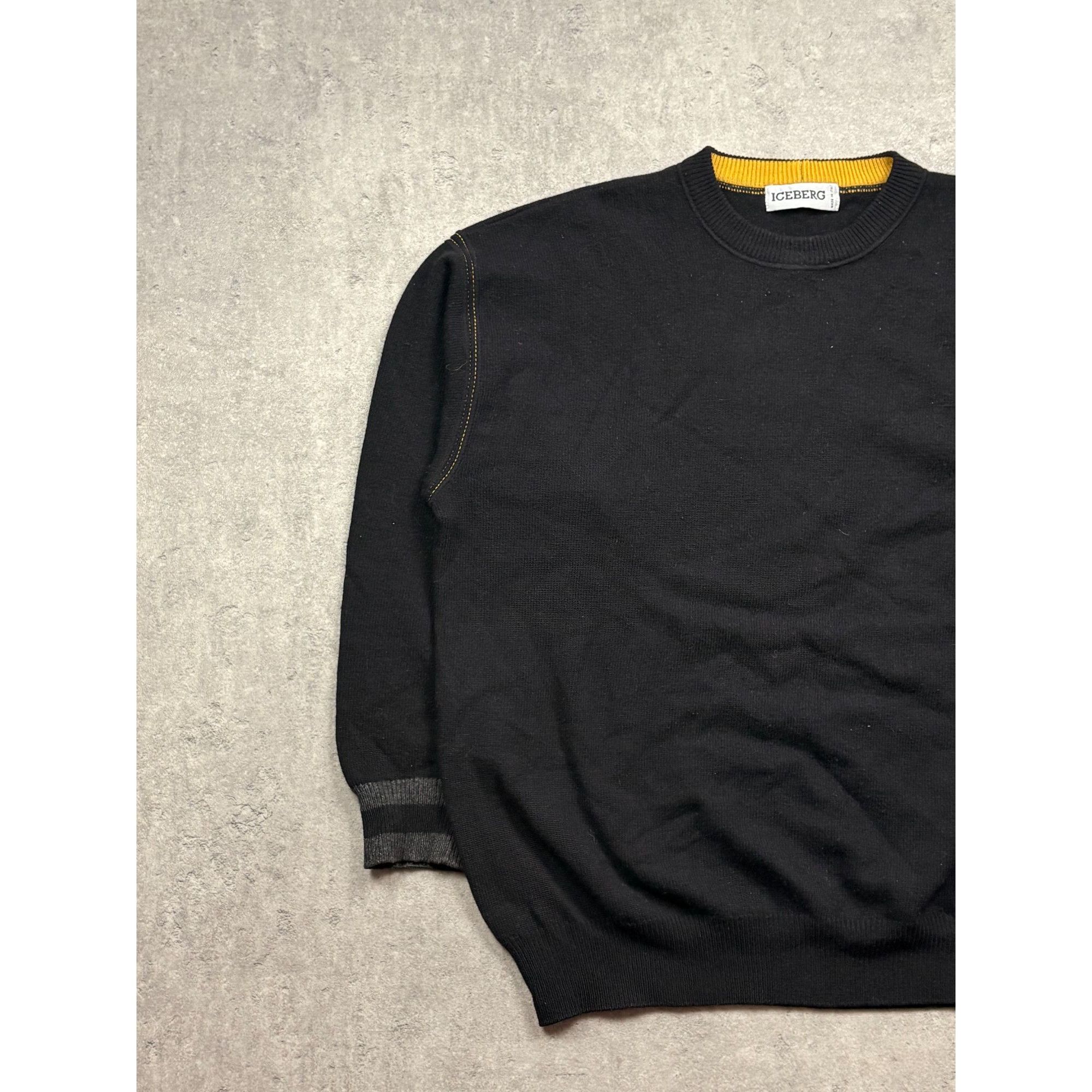 Iceberg Iceberg Mens Black Knit Crewneck Sweater With Soul Brothers Size US L / EU 52-54 / 3 - 2 Thumbnail