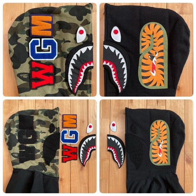 Bape BAPE Detachable Shark Full Zip Hoodie Black x 1st Camo Green Size US S / EU 44-46 / 1 - 5 Thumbnail