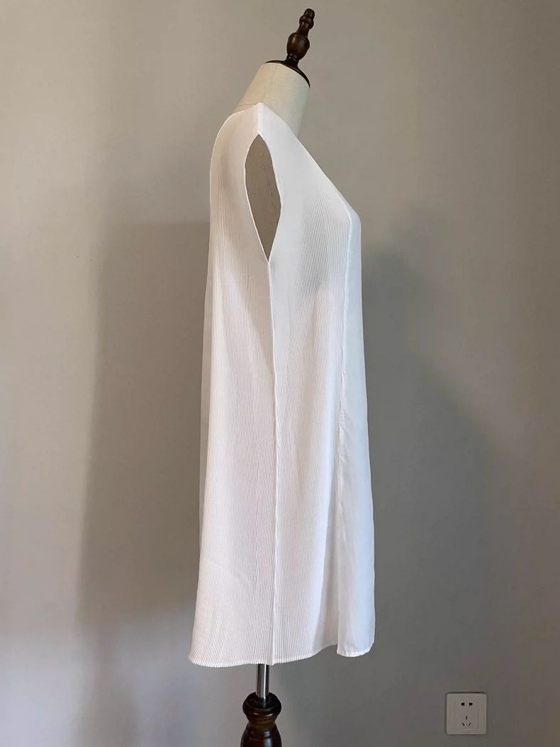 Issey Miyake issey miyake size:2 Long white short-sleeved shirt Size XXS / US 00 / IT 34 - 3 Thumbnail