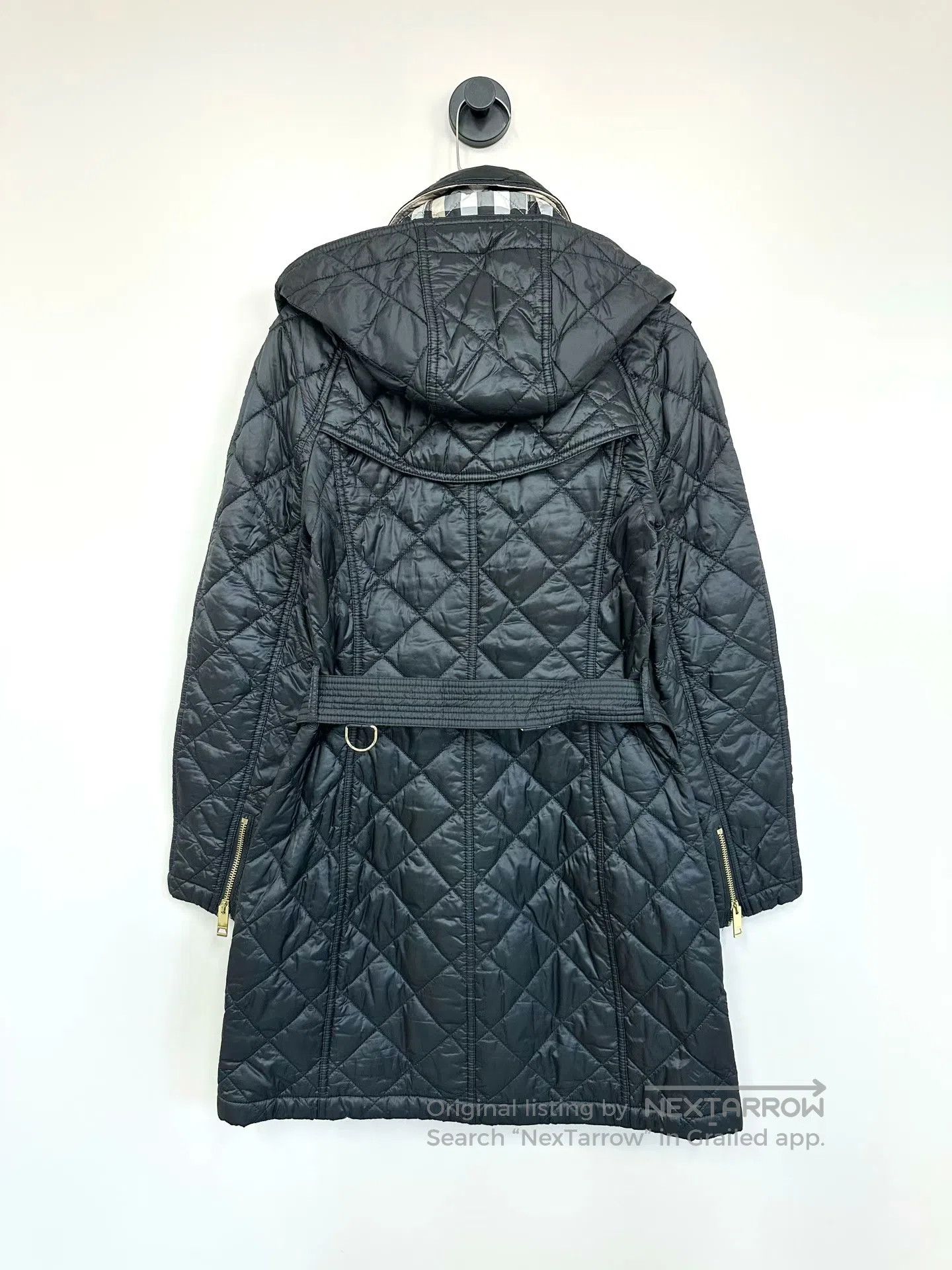Burberry Burberry Black Diamond Quilted Hooded Belted Cotton Jacket Size XS / US 0-2 / IT 36-38 - 2 Thumbnail