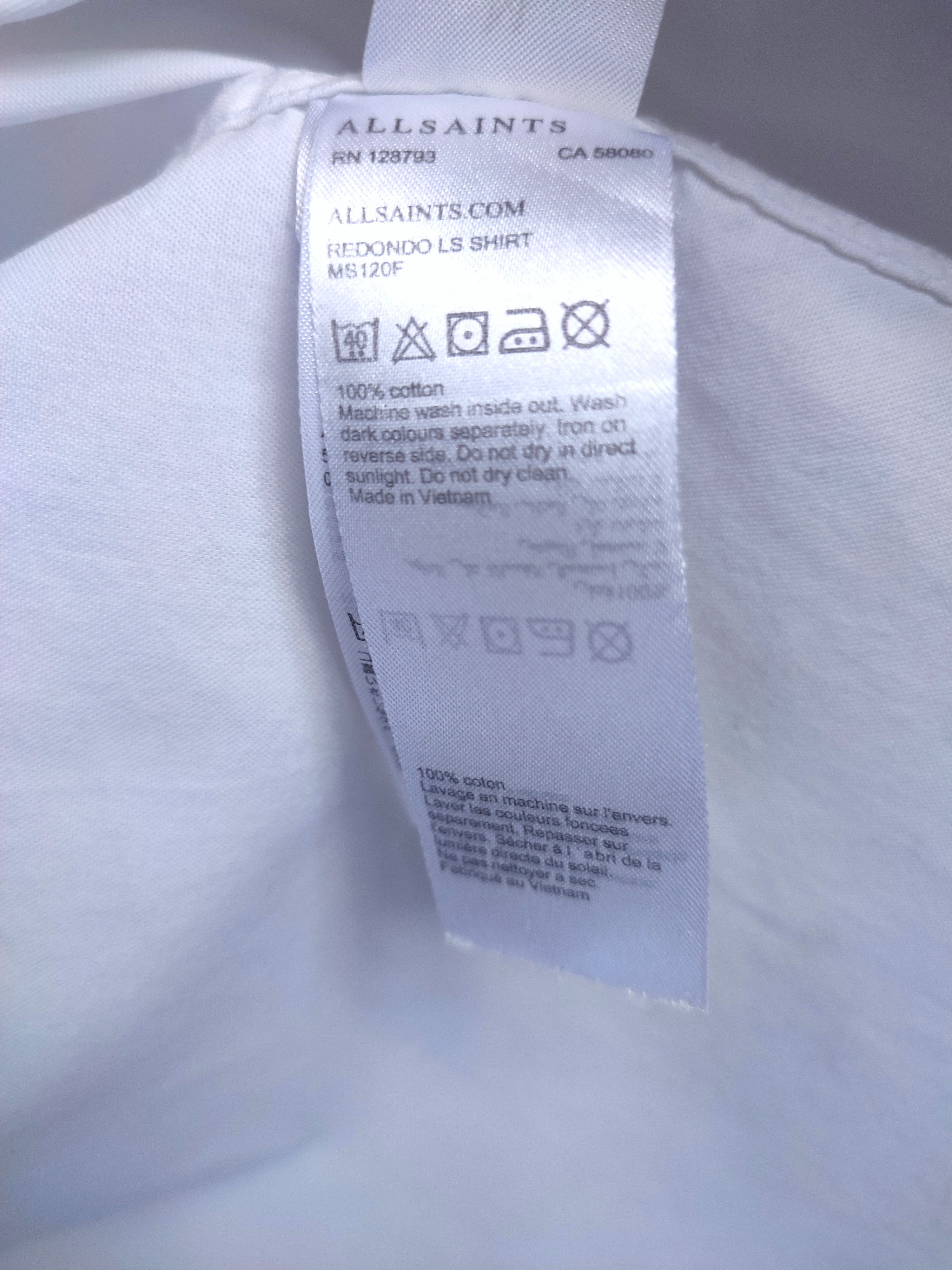 Allsaints AllSaints Redondo Oxford White Button Up Shirt M Size US M / EU 48-50 / 2 - 7 Thumbnail