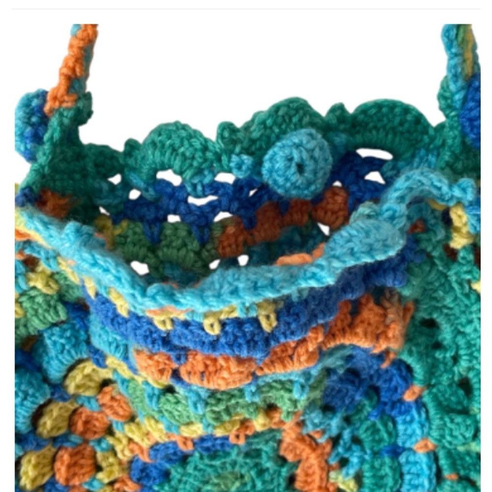 Handmade Crochet Purse Retro Shoulder Bag Granny Stitch Pattern Multi Size ONE SIZE - 5 Thumbnail