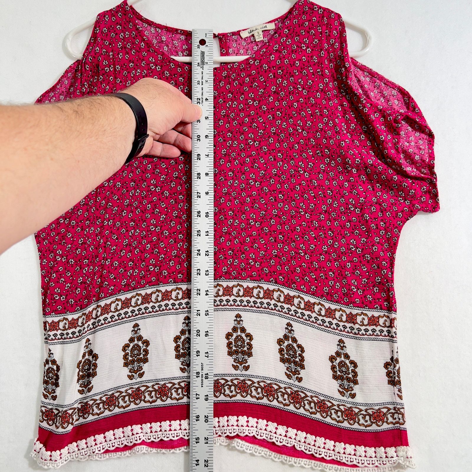 Anthropologie Exposed Shoulder Blouse Bleuh Ciel Anthropologie Floral Size S / US 4 / IT 40 - 7 Thumbnail