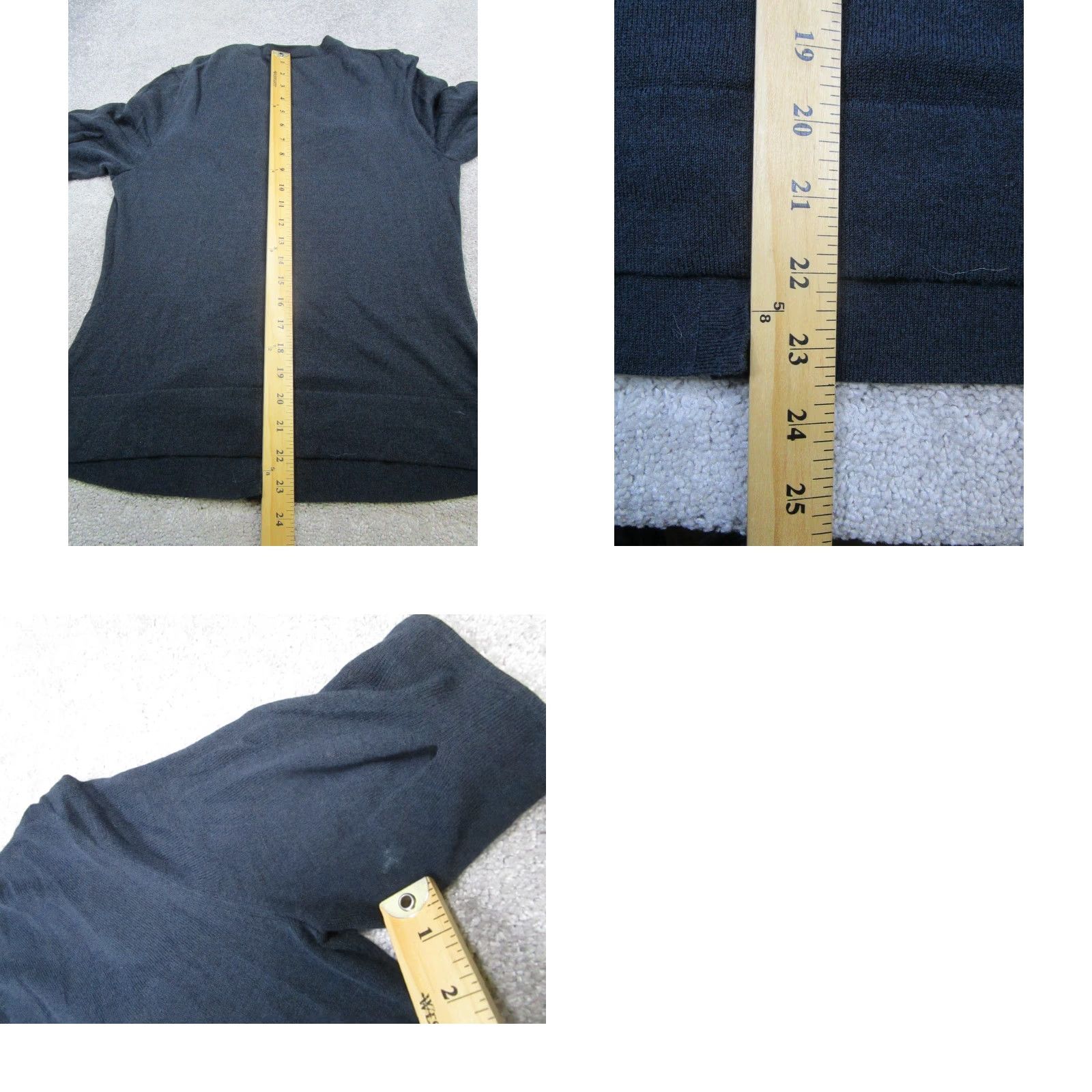 Vintage Lafayette 148 New York Cardigan Sweater Womens M Black Knit Cotton Blend V-Neck Long Sleeve Casual Modern Classic Size M / US 6-8 / IT 42-44 - 8 Thumbnail