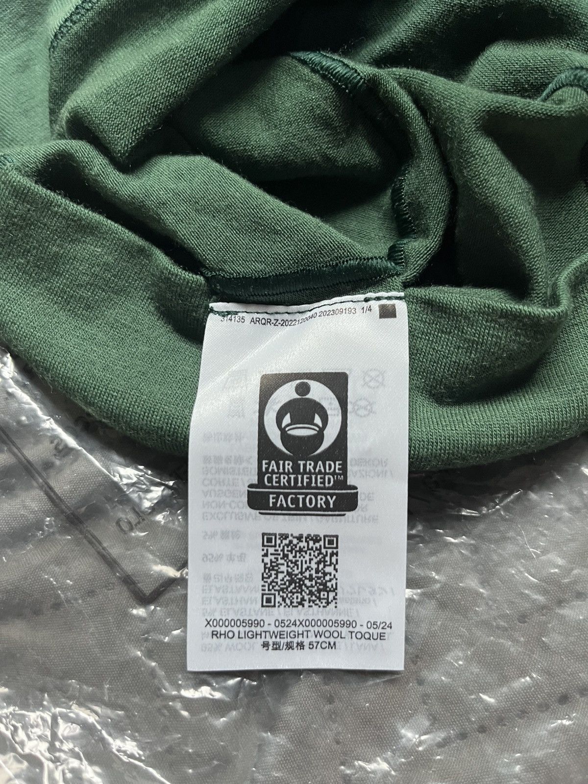 Arc’teryx Rho Lightweight Wool Toque Eden Green Beanie Hat Arc main image 3