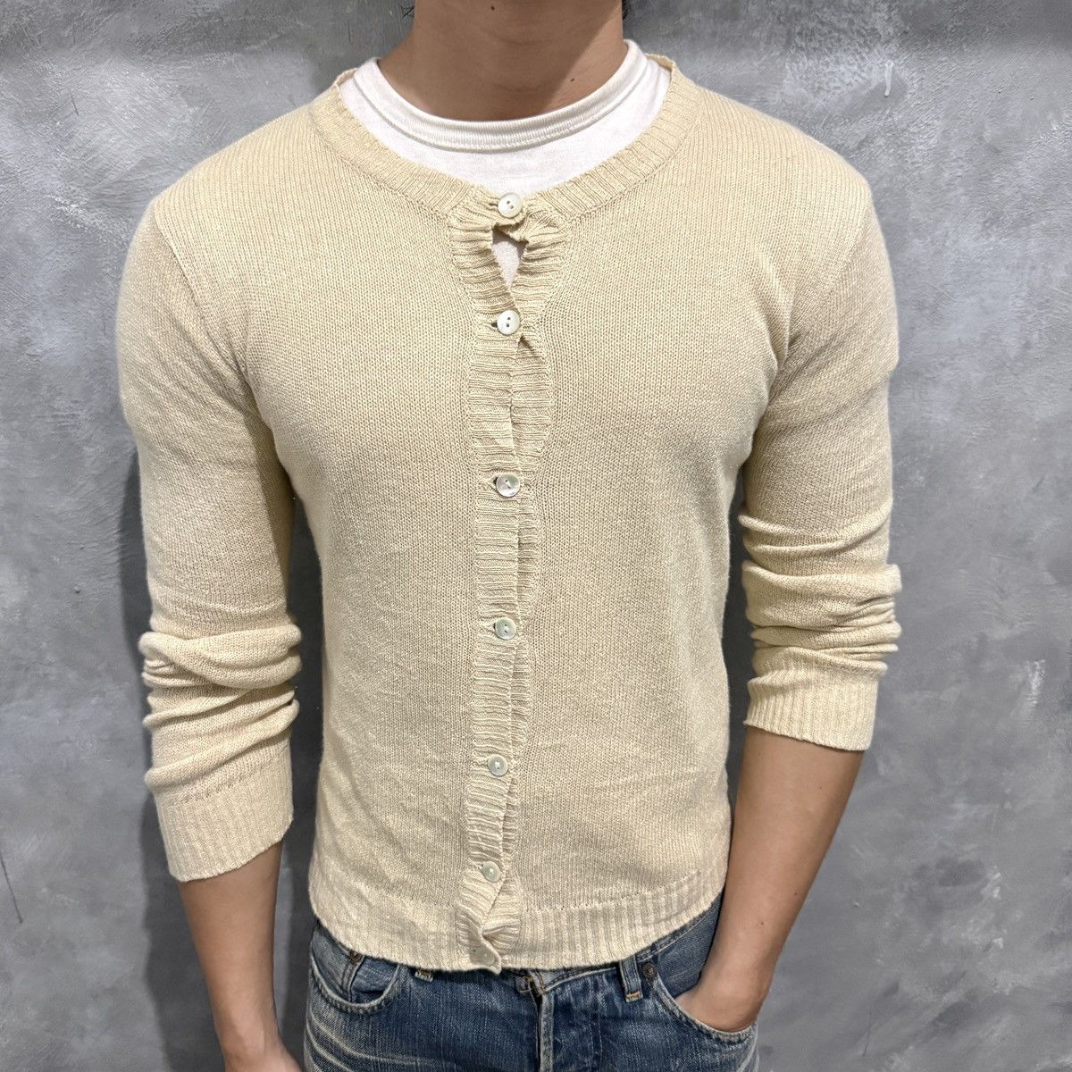 agnes b. Vintage Agnes B Tan Cardigan Size US S / EU 44-46 / 1 - 1 Thumbnail