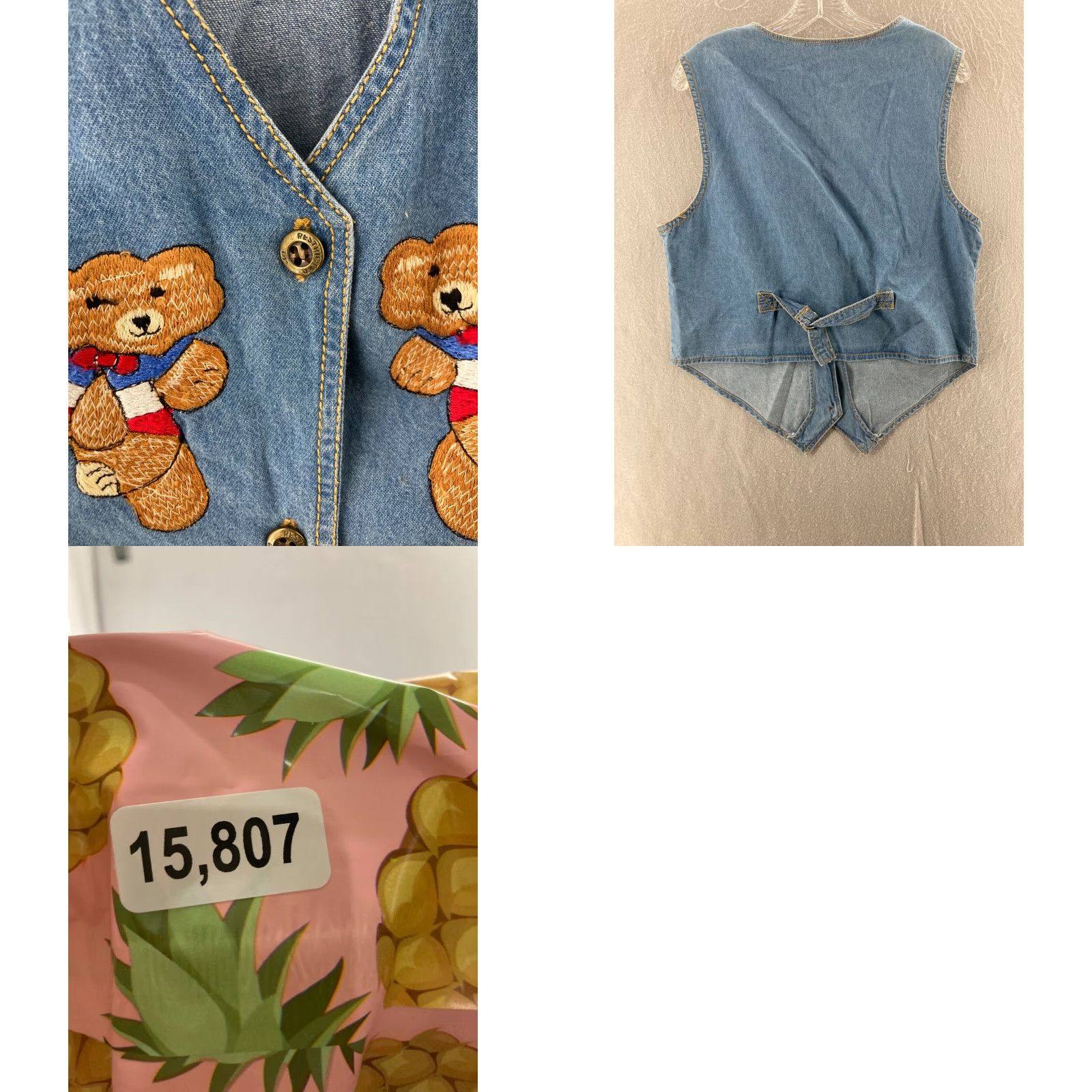 Denime VINTAGE Way To Go Denim Vest Womens Medium Teddy Bear Embroidered Denim Vest 80s Theme Womens Medium Blue Embroidered 80s Animals Mens Womens Size M / US 6-8 / IT 42-44 - 8 Thumbnail