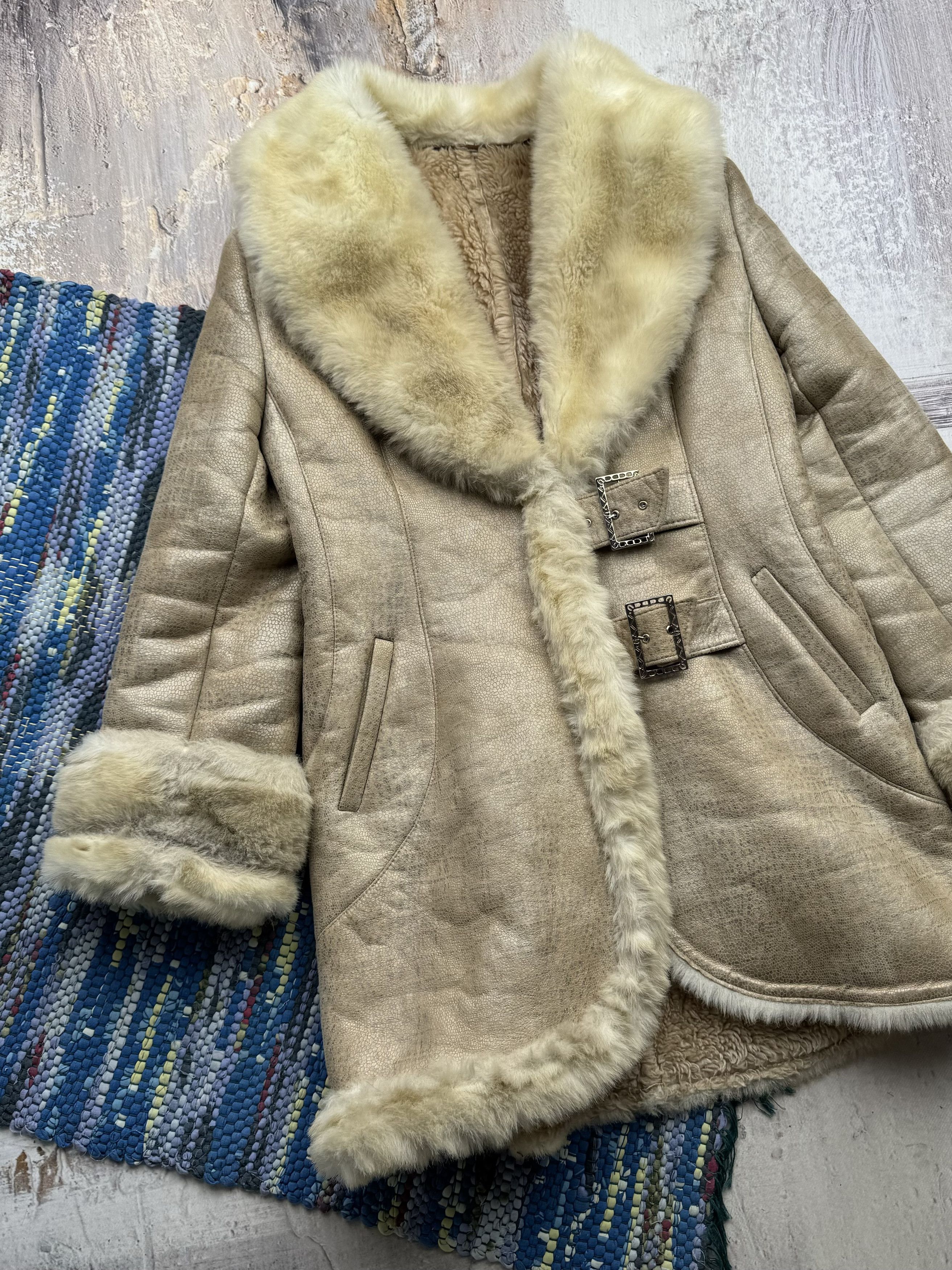 Japanese Brand Vintage Faux Sheepskin Coat With Belted A390(591) Size M / US 6-8 / IT 42-44 - 2 Thumbnail