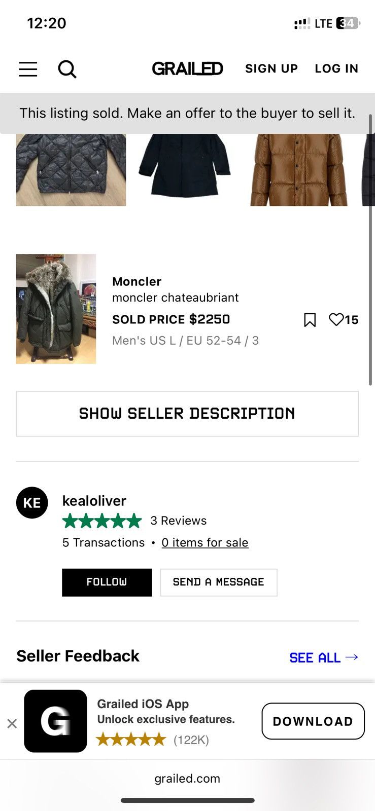 Moncler Moncler Chateaubriant rabbit fur coyote down puffer jacket Size US L / EU 52-54 / 3 - 25 Thumbnail