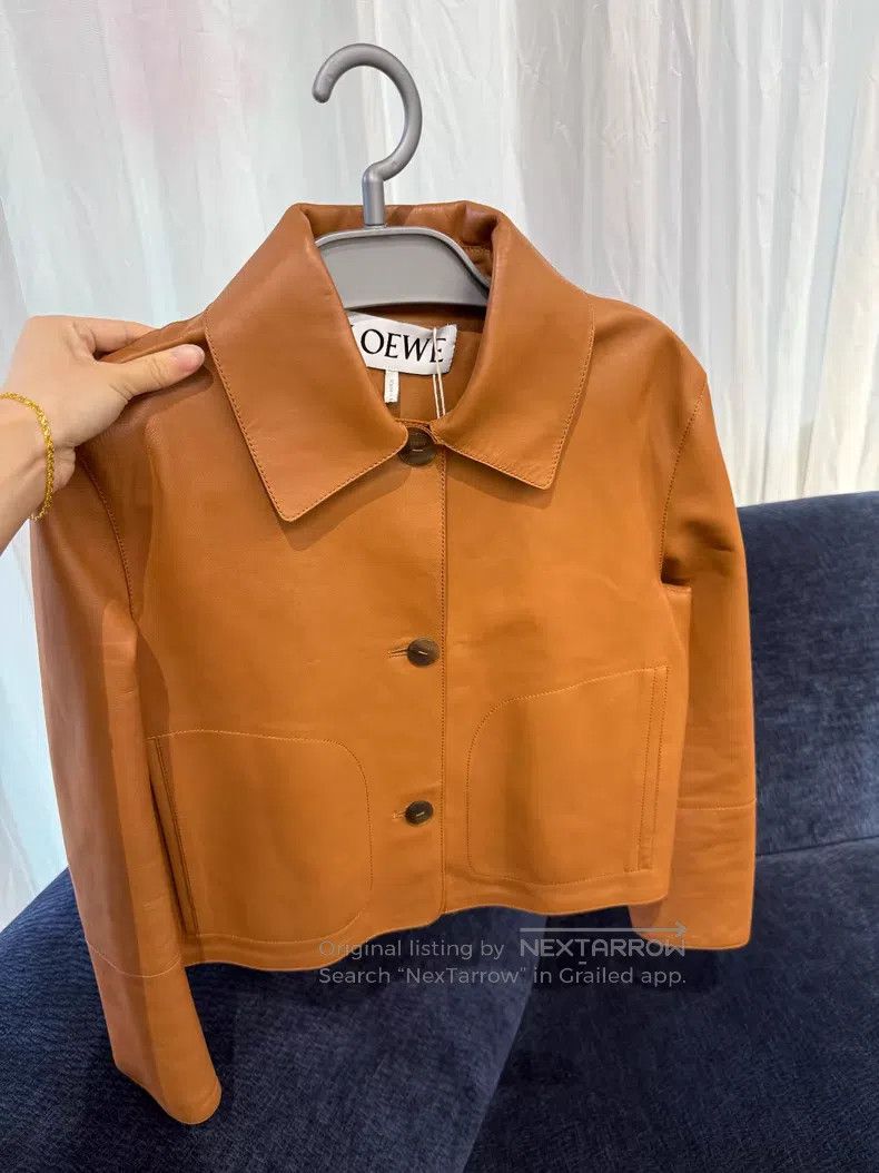 Loewe Loewe Large Pocket Lapel Sheepskin Leather Jacket Size XXS / US 00 / IT 34 - 1 Thumbnail