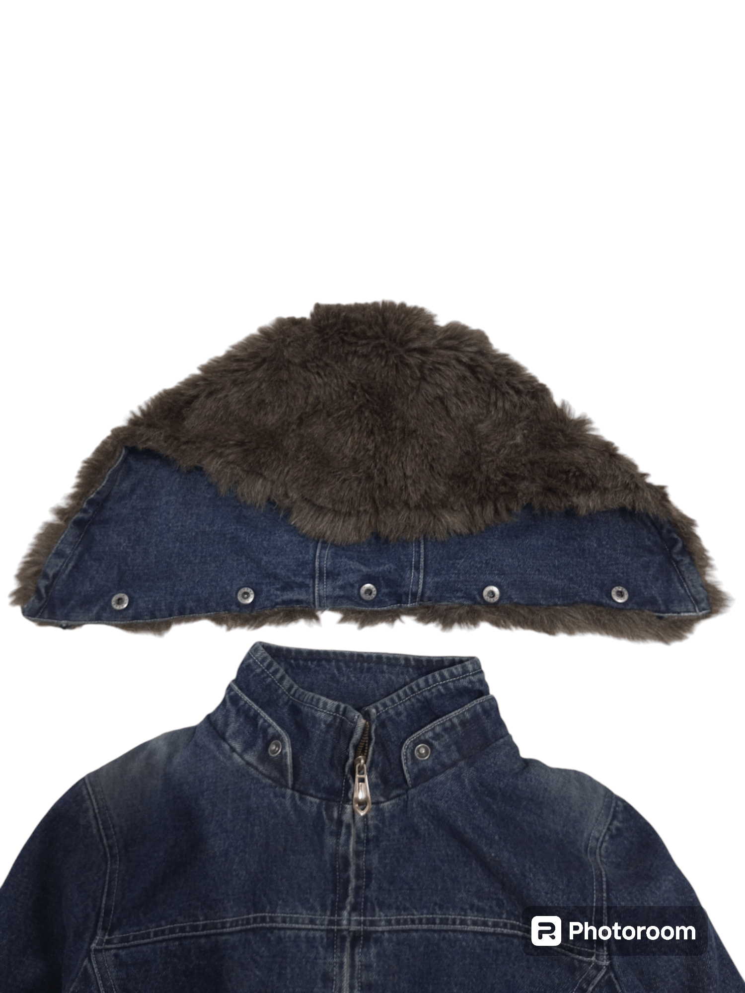 If Six Was Nine Vintage m-o-t-o denim jacket faux fur hoodie Size US M / EU 48-50 / 2 - 6 Thumbnail