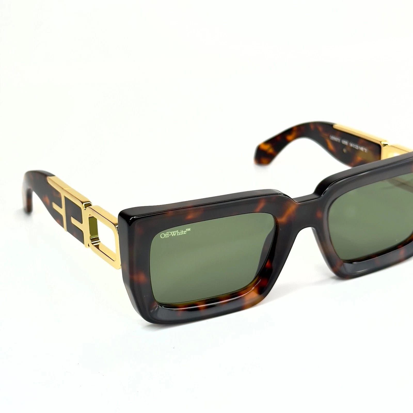 Off-White OFF-WHITE 073 OERI073 Brown Green Unisex BOSTON Sunglasses Size ONE SIZE - 5 Thumbnail