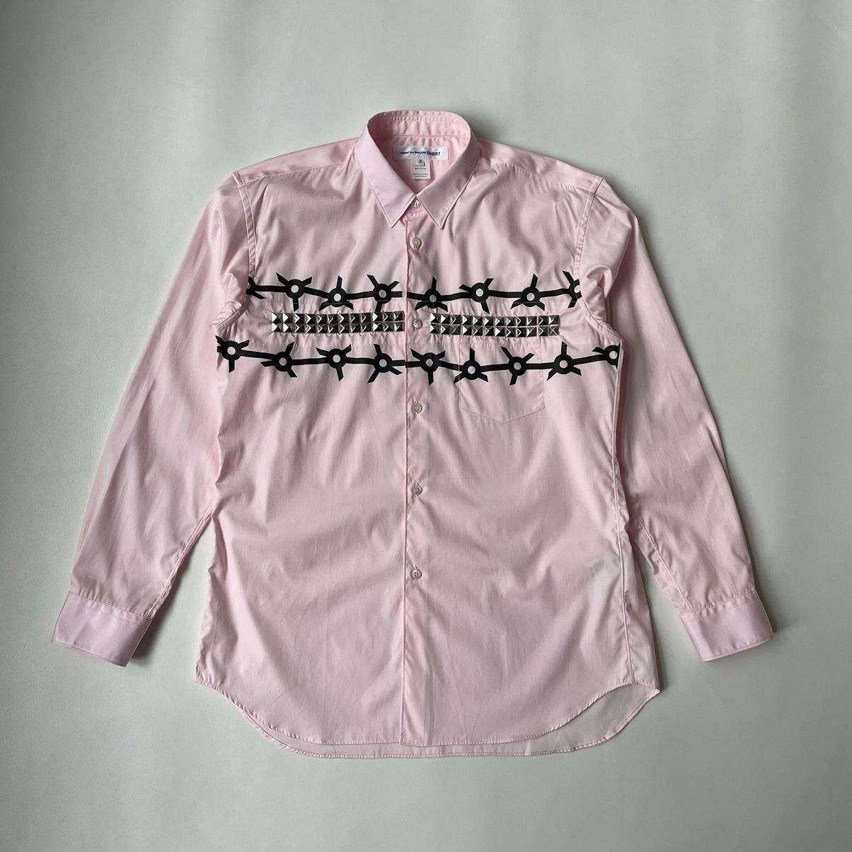Pre-owned Comme Des Garçons Light Pink ‘pyramid Stud' Shirt
