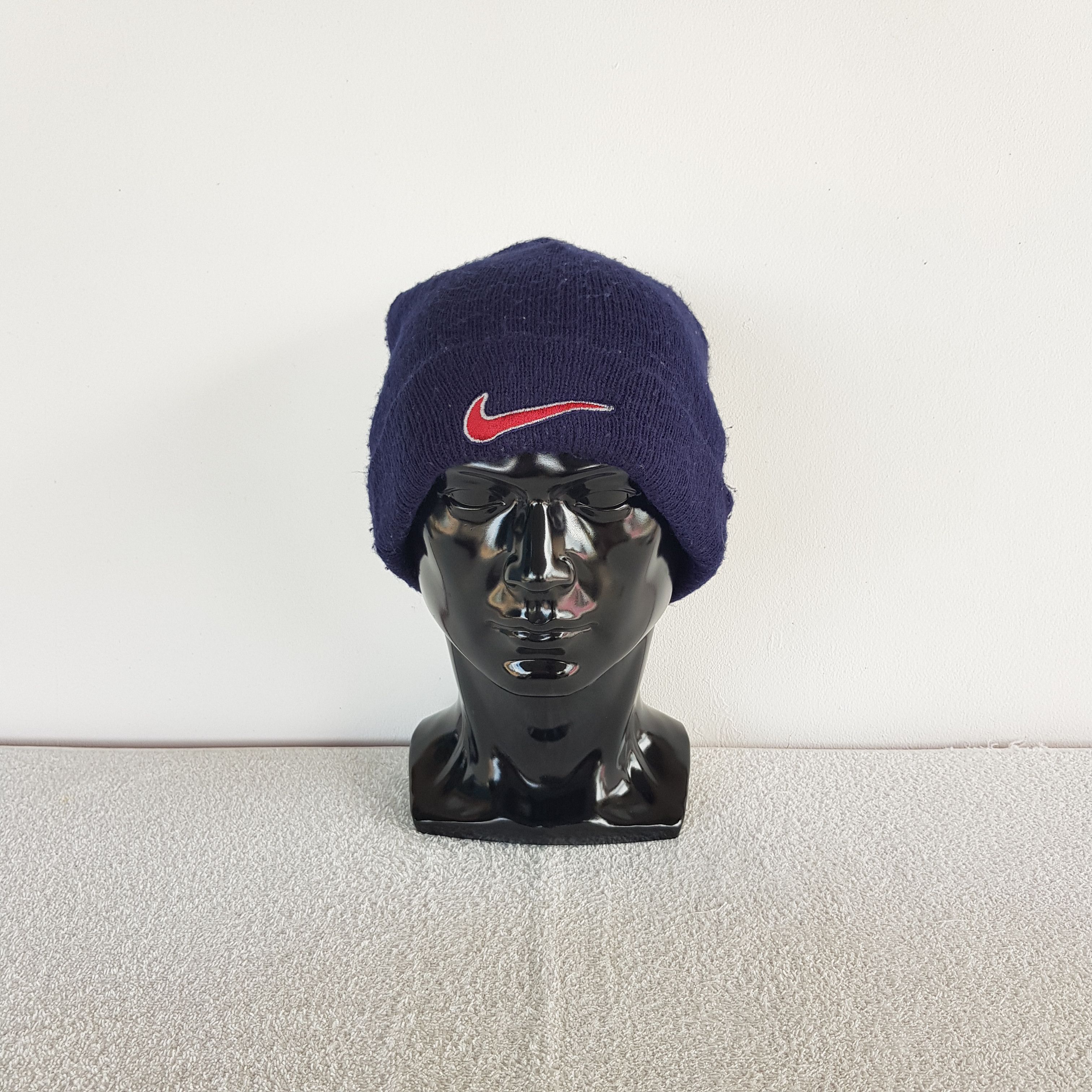 Nike Vintage 90s Nike Beanie Nike Swoosh Knit Snow Caps Hats Size ONE SIZE - 2 Thumbnail