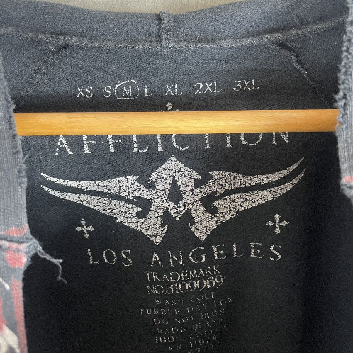 Affliction Vintage AFFLICTION ANGELS WING MOTIVE HOODED Size US M / EU 48-50 / 2 - 4 Thumbnail