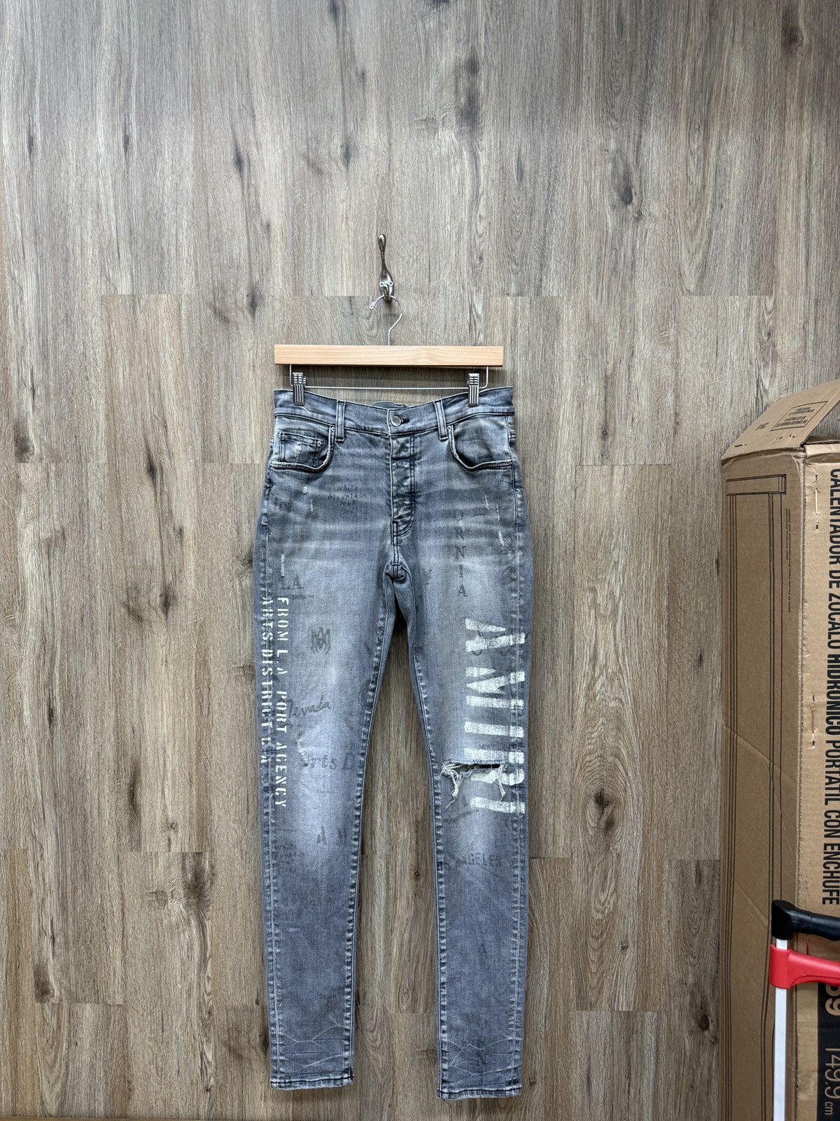 Amiri Amiri Denim Stencil Grey Jeans Size US 30 / EU 46 - 1 Thumbnail
