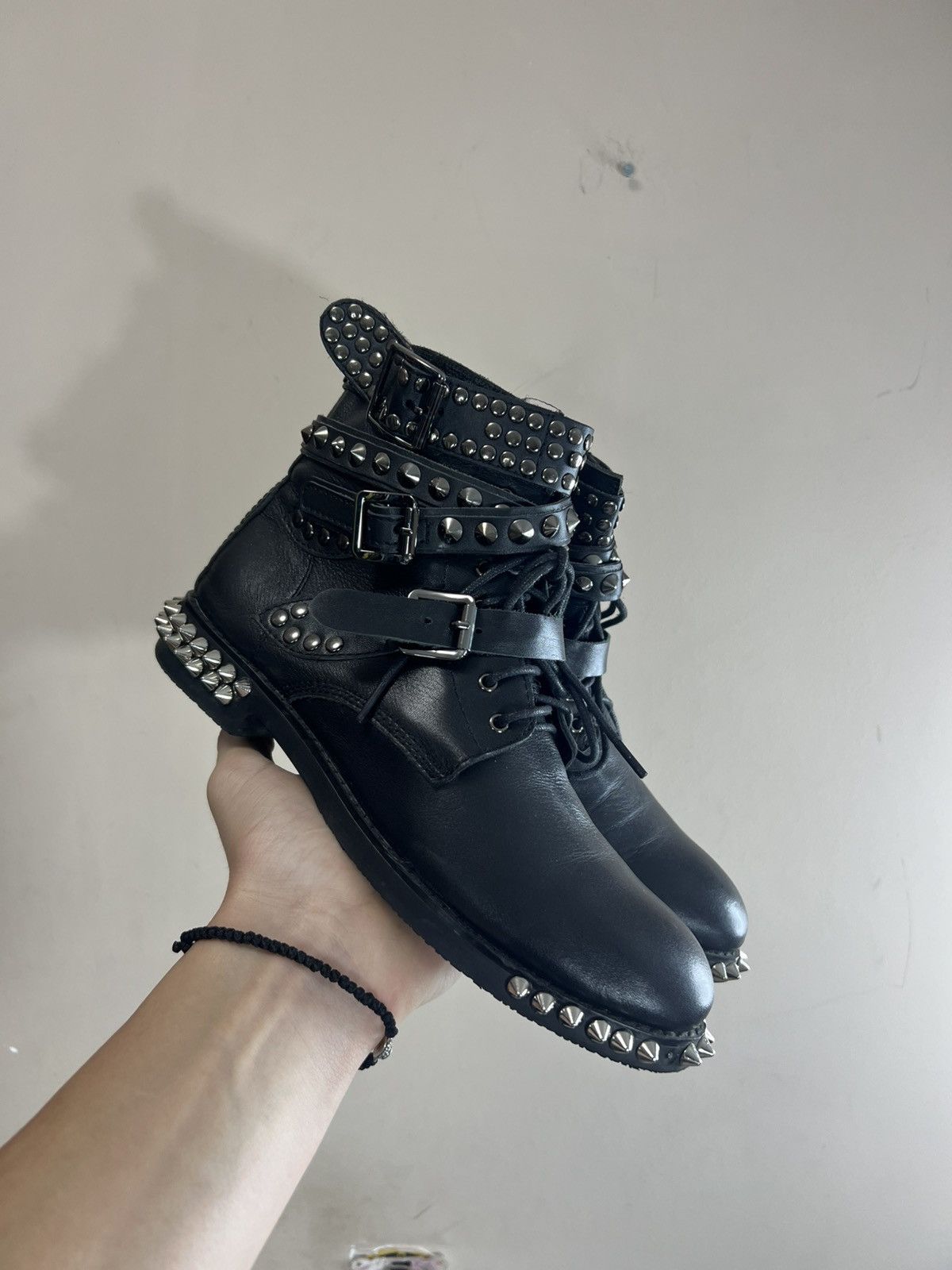 Yves Saint Laurent YvesSaintLaurent Luxury Biker Leather hype archival shoes Size US 7.5 / IT 37.5 - 1 Thumbnail