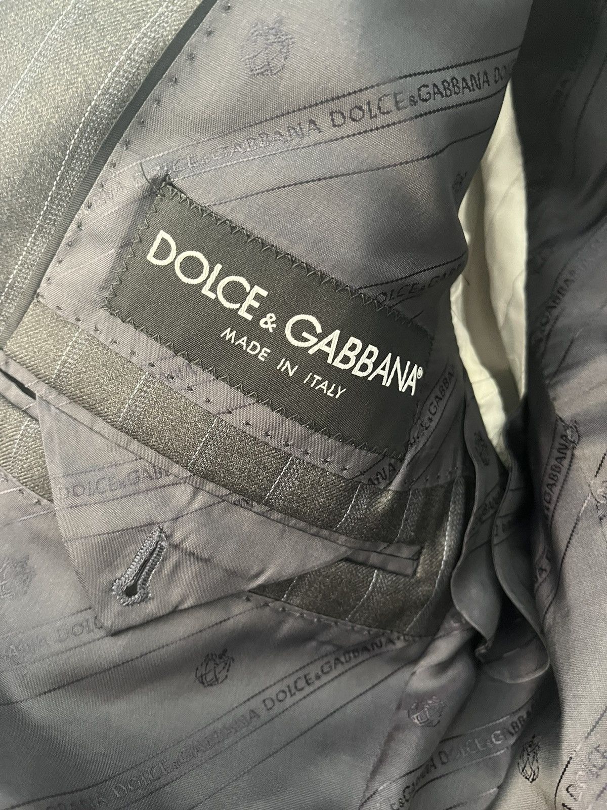 Dolce & Gabbana Dolce Gabbana Dark Grey Stripe Blazer in perfect condition Size 40R - 3 Thumbnail