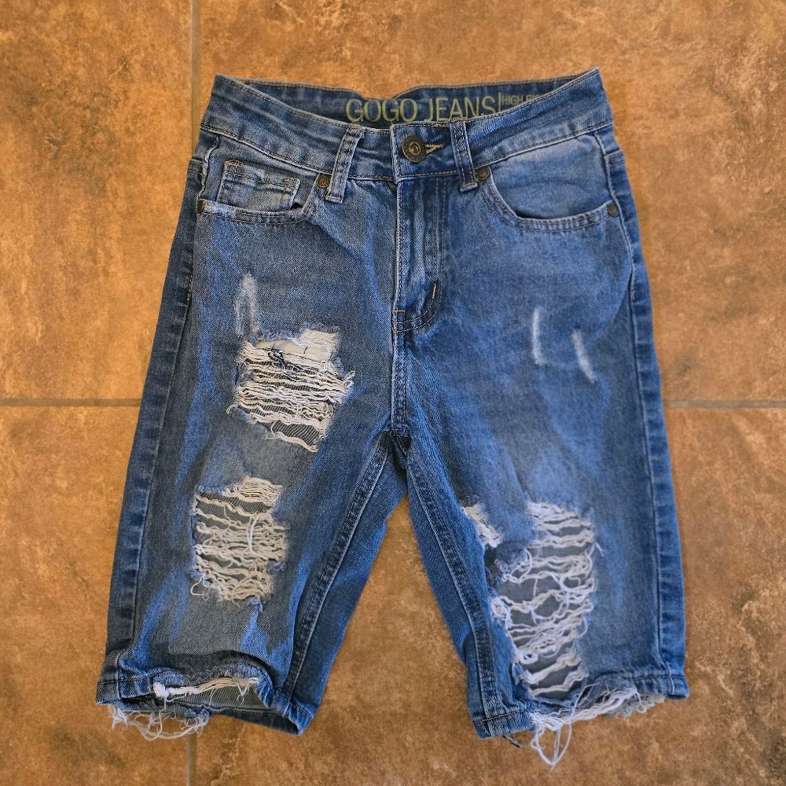 Other Denim Distressed | GOGO | High Rise Jean Bermuda Size 25" / US 0 / IT 36 - 1 Thumbnail