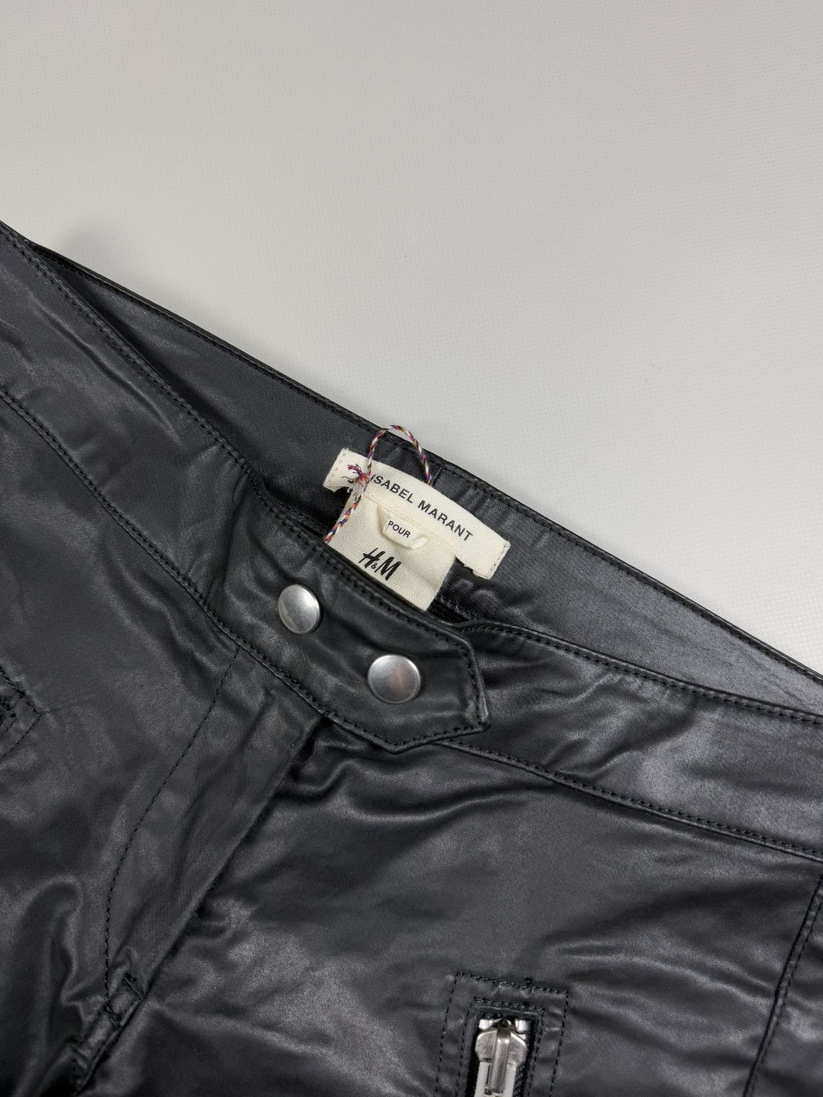 Isabel Marant Isabel Marant Pour H&M Coated Denim Biker Cropped Jeans Size 27" / US 4 / IT 40 - 10 Thumbnail