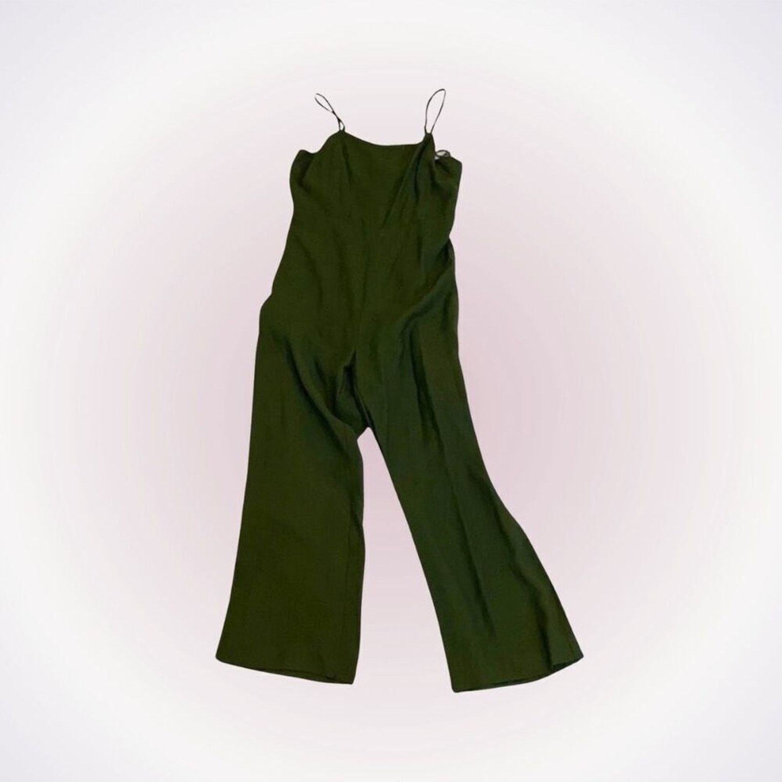 Linea Line and Dot Green Spaghetti Strap Jumpsuit | Sz S Size 27" / US 4 / IT 40 - 1 Thumbnail